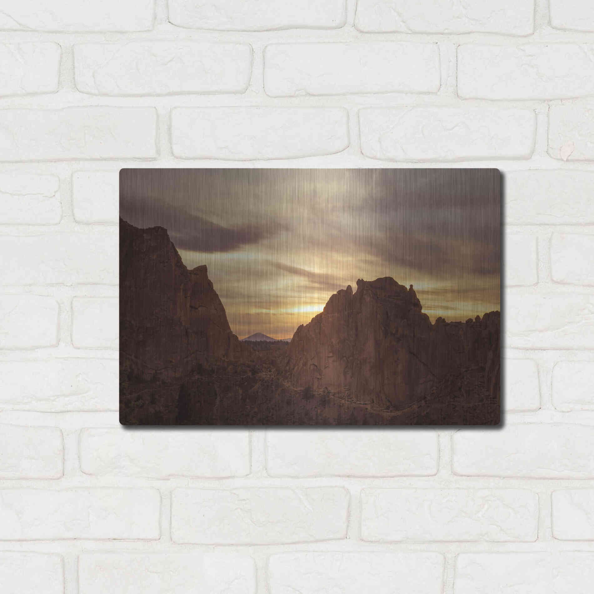 Luxe Metal Art  'Sunset On The Rocks'  by Don Schwartz, Metal Wall Art,16x12