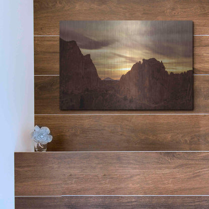 Luxe Metal Art  'Sunset On The Rocks'  by Don Schwartz, Metal Wall Art,16x12