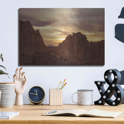 Luxe Metal Art  'Sunset On The Rocks'  by Don Schwartz, Metal Wall Art,16x12