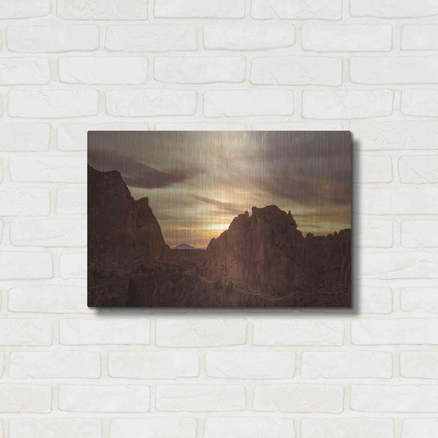 Luxe Metal Art  'Sunset On The Rocks'  by Don Schwartz, Metal Wall Art,24x16