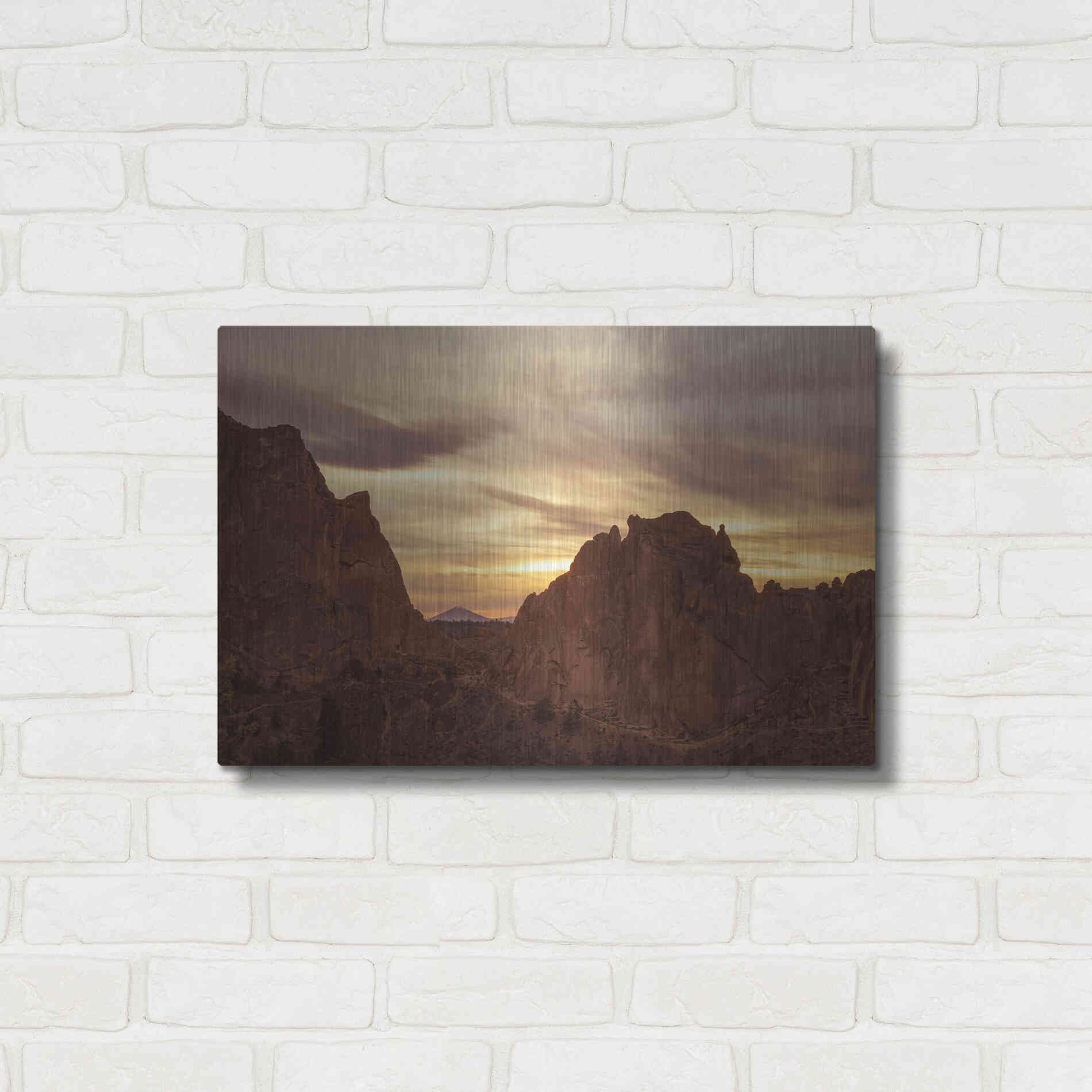 Luxe Metal Art  'Sunset On The Rocks'  by Don Schwartz, Metal Wall Art,24x16
