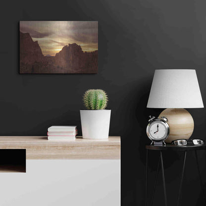 Luxe Metal Art  'Sunset On The Rocks'  by Don Schwartz, Metal Wall Art,24x16