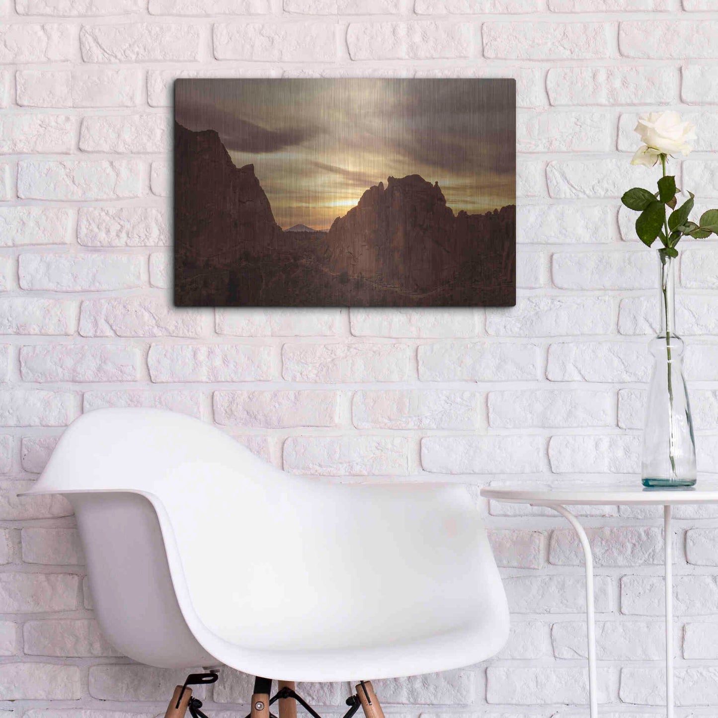 Luxe Metal Art  'Sunset On The Rocks'  by Don Schwartz, Metal Wall Art,24x16