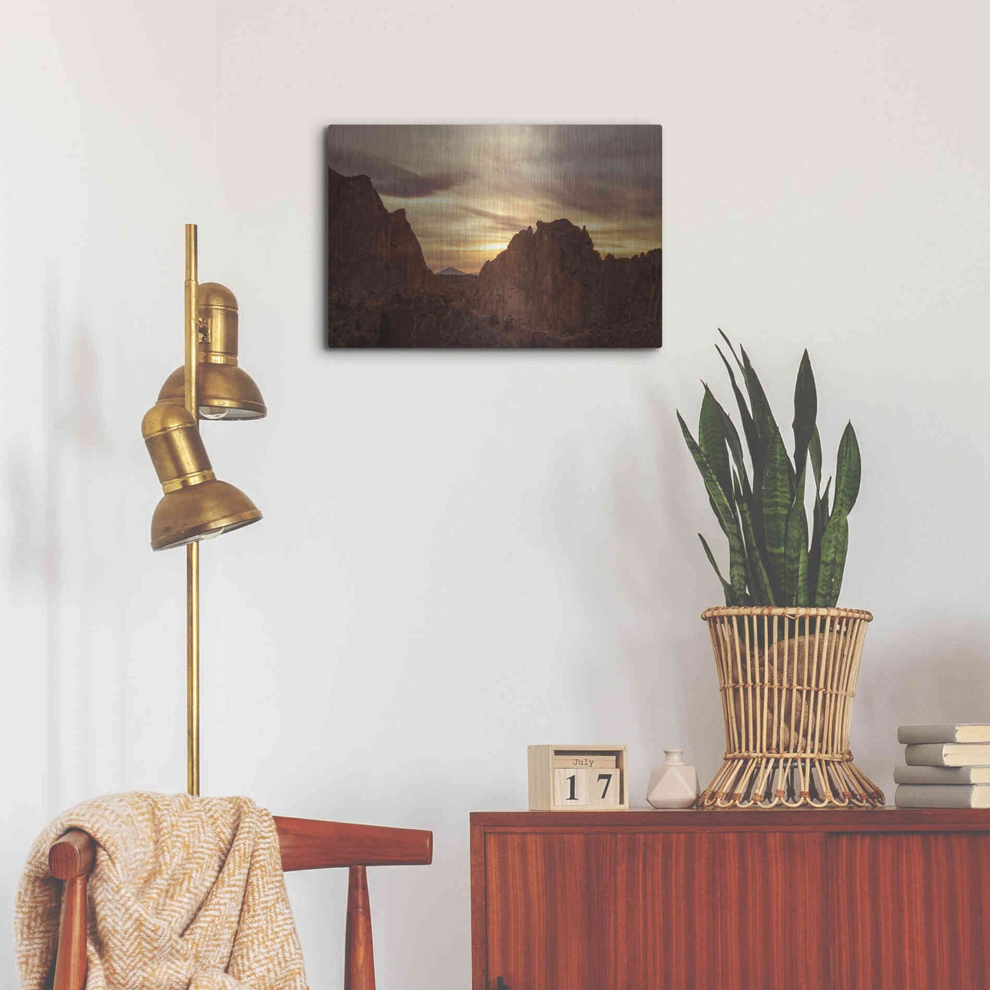 Luxe Metal Art  'Sunset On The Rocks'  by Don Schwartz, Metal Wall Art,24x16