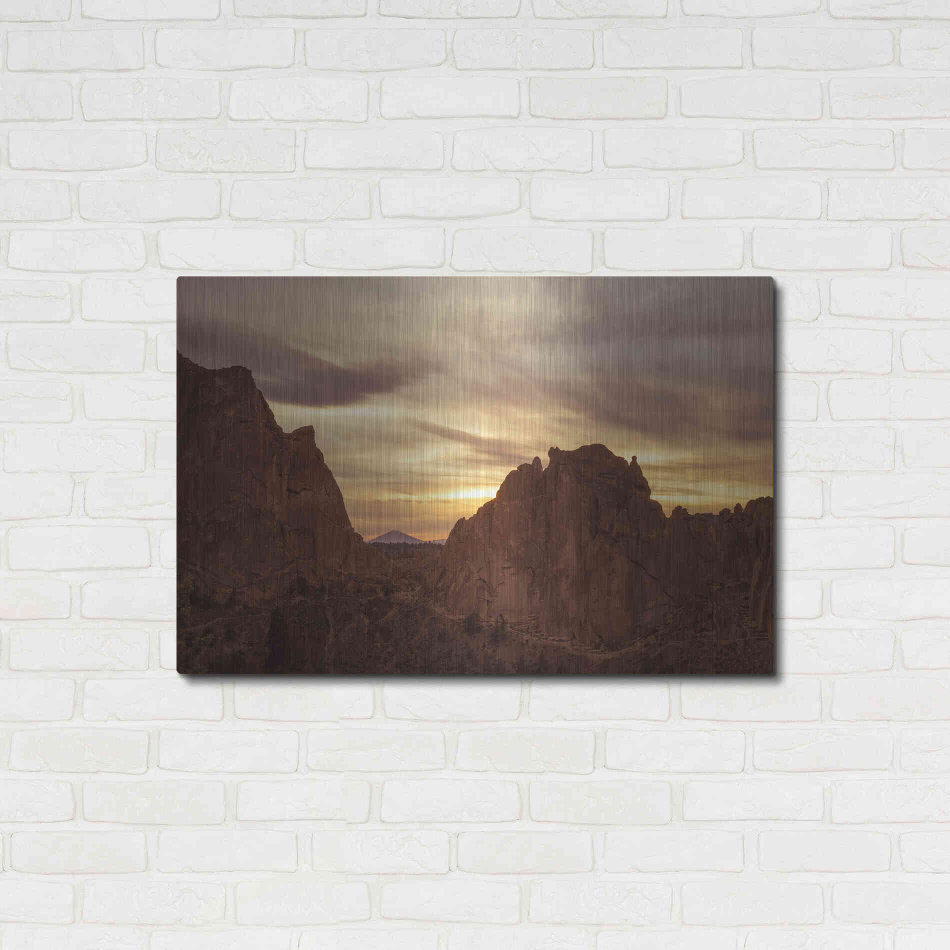 Luxe Metal Art  'Sunset On The Rocks'  by Don Schwartz, Metal Wall Art,36x24