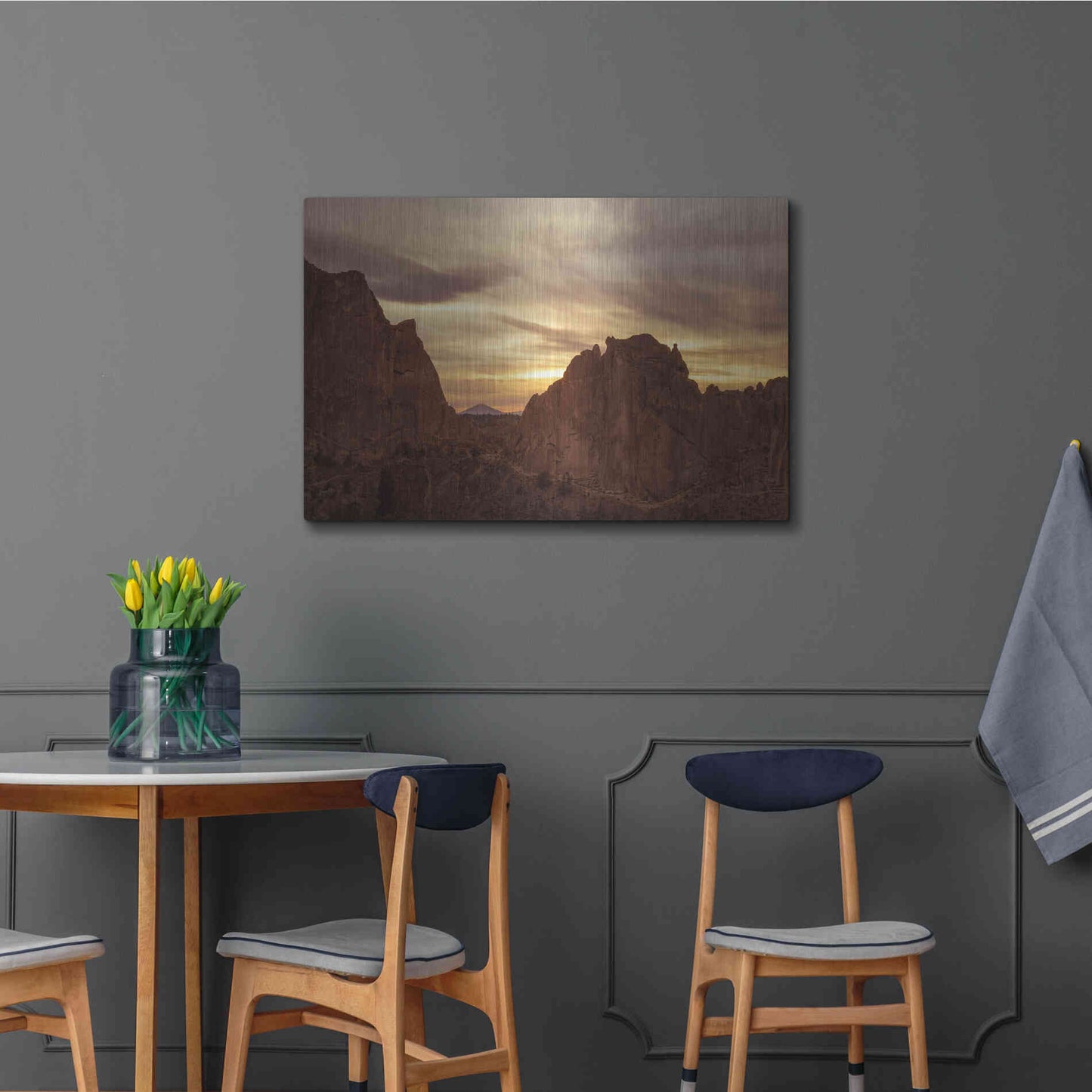 Luxe Metal Art  'Sunset On The Rocks'  by Don Schwartz, Metal Wall Art,36x24