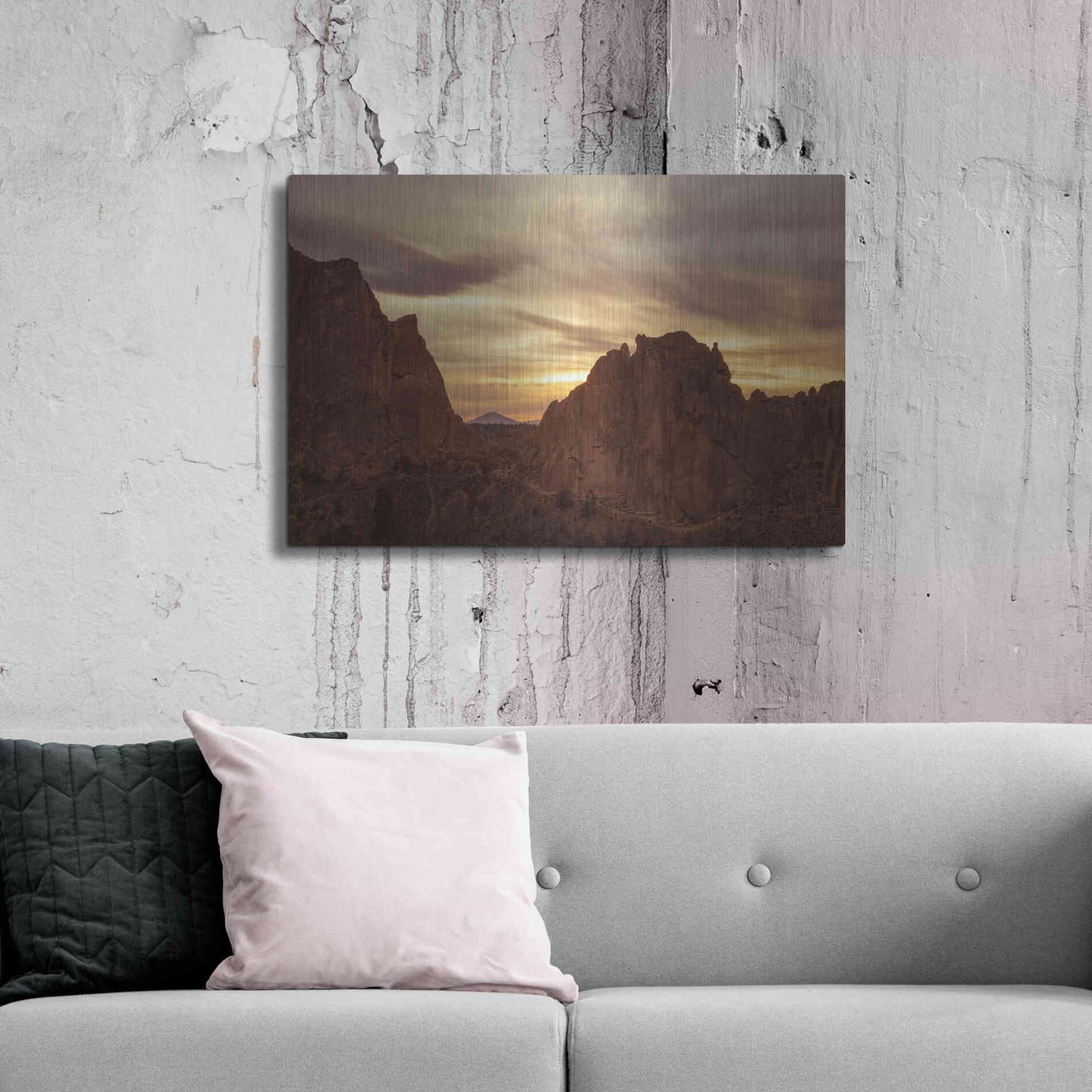 Luxe Metal Art  'Sunset On The Rocks'  by Don Schwartz, Metal Wall Art,36x24