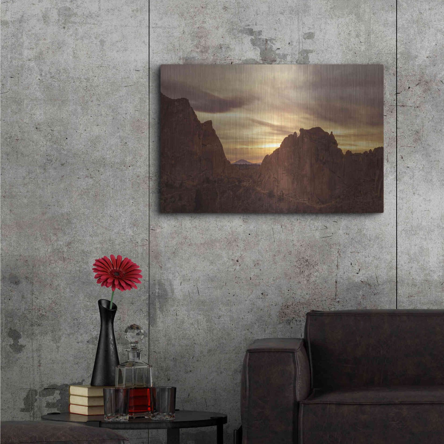 Luxe Metal Art  'Sunset On The Rocks'  by Don Schwartz, Metal Wall Art,36x24