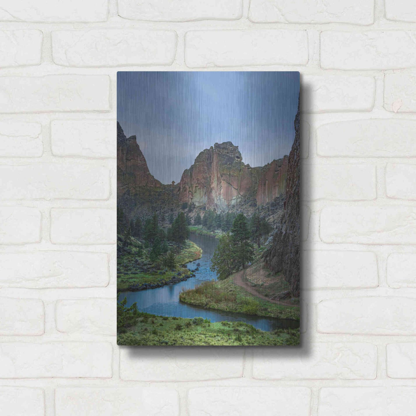 Luxe Metal Art  'Winding Through The Rocks'  by Don Schwartz, Metal Wall Art,12x16