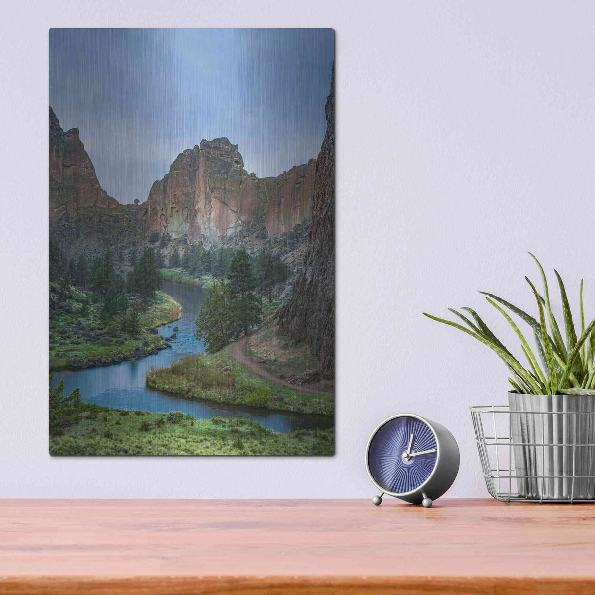 Luxe Metal Art  'Winding Through The Rocks'  by Don Schwartz, Metal Wall Art,12x16