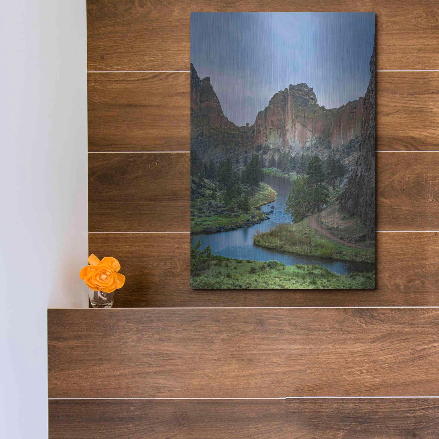 Luxe Metal Art  'Winding Through The Rocks'  by Don Schwartz, Metal Wall Art,12x16