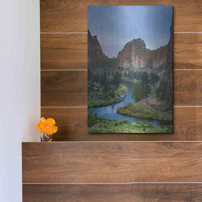 Luxe Metal Art  'Winding Through The Rocks'  by Don Schwartz, Metal Wall Art,12x16