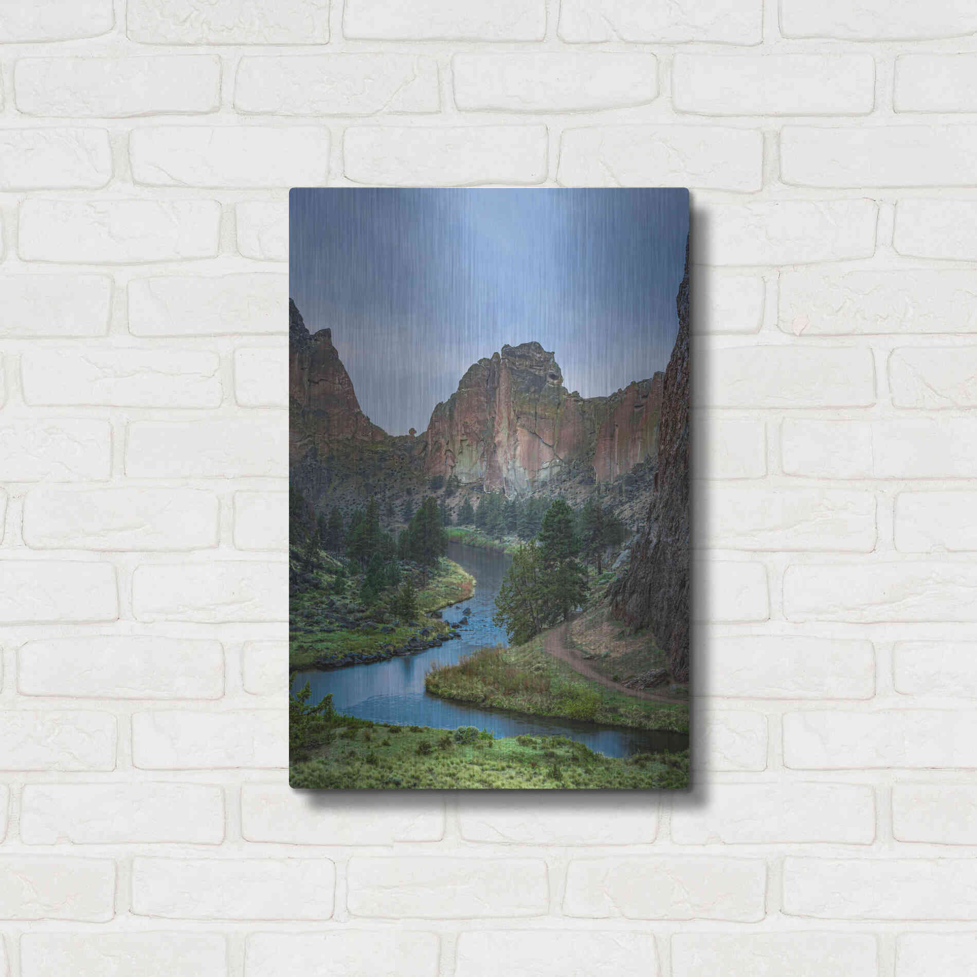 Luxe Metal Art  'Winding Through The Rocks'  by Don Schwartz, Metal Wall Art,16x24