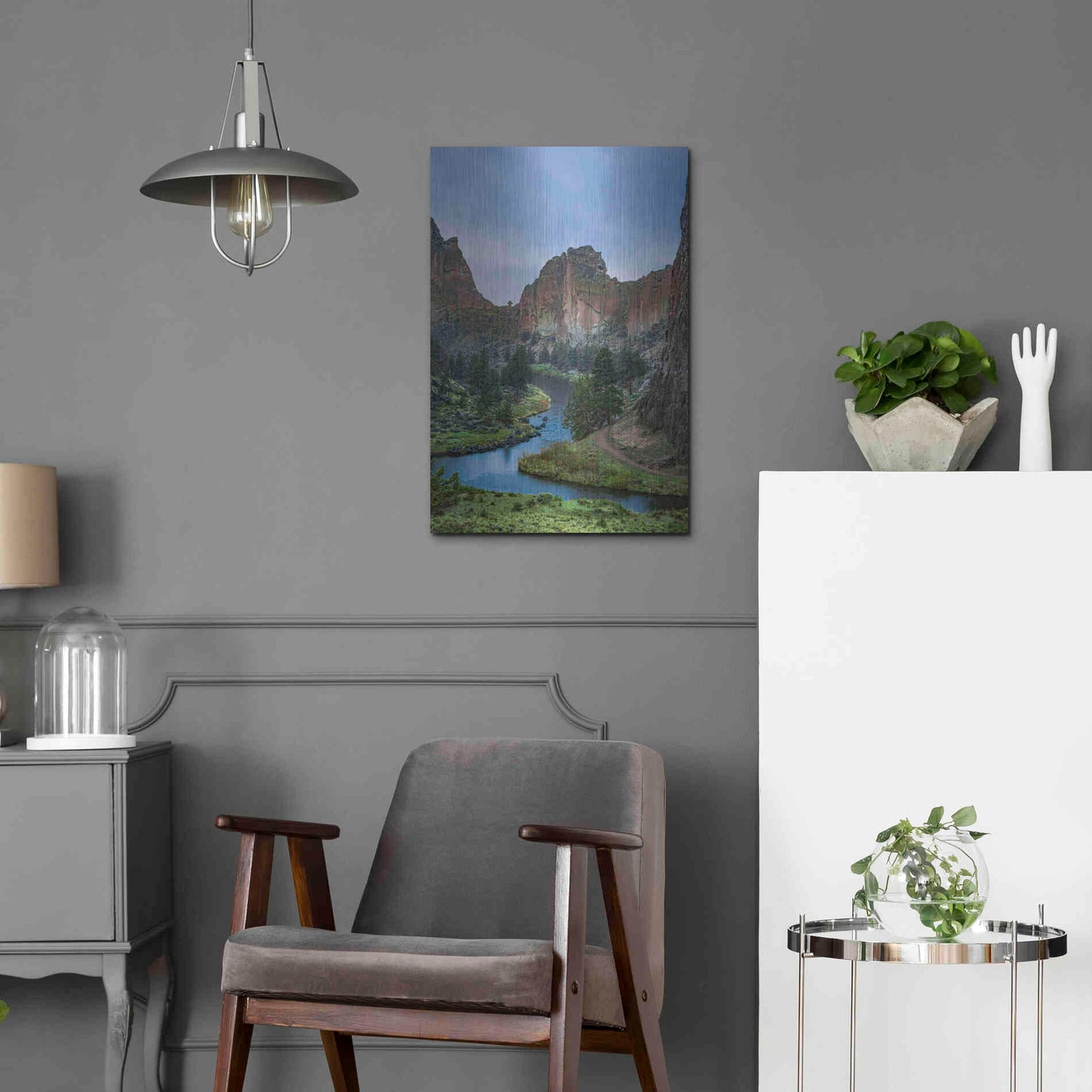 Luxe Metal Art  'Winding Through The Rocks'  by Don Schwartz, Metal Wall Art,16x24