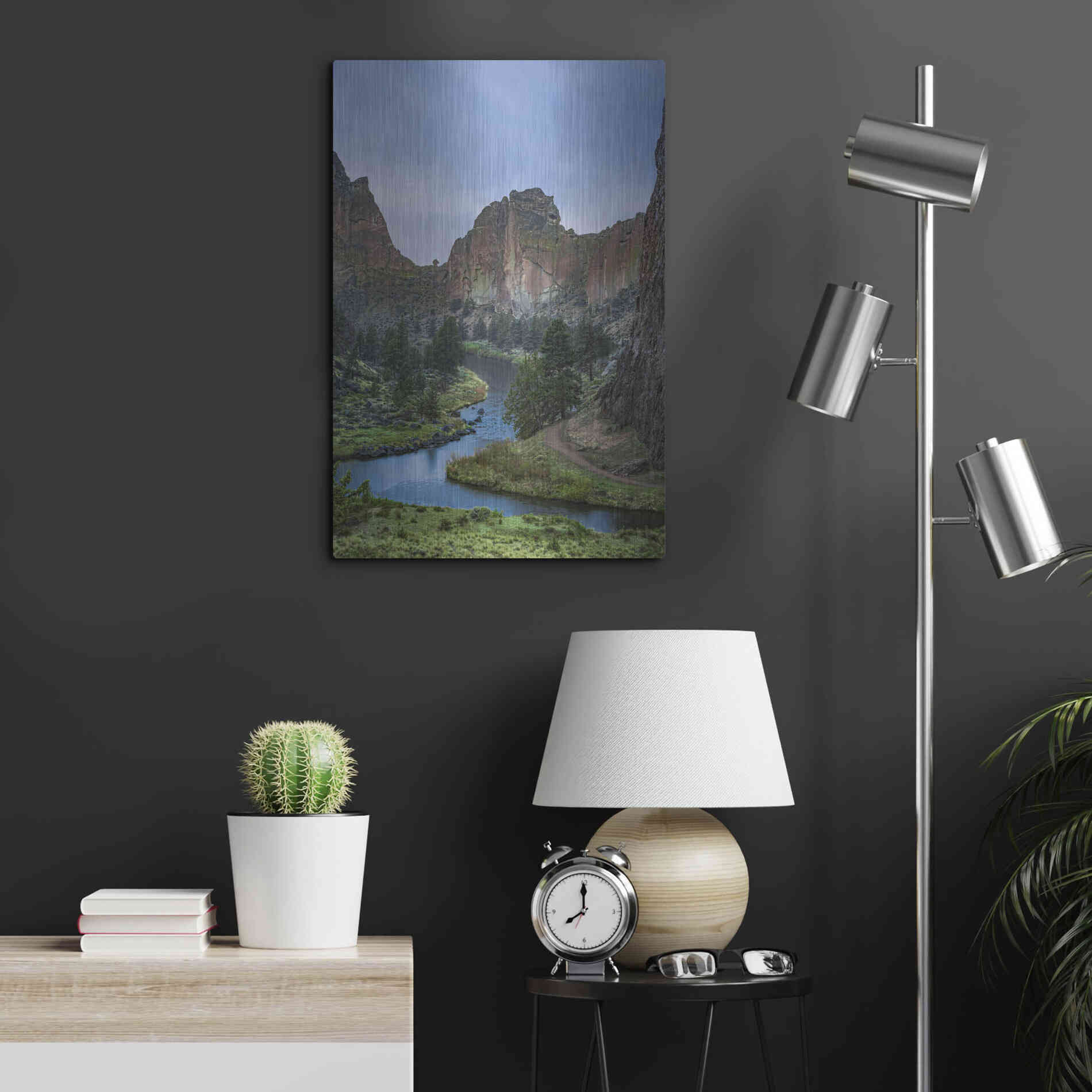 Luxe Metal Art  'Winding Through The Rocks'  by Don Schwartz, Metal Wall Art,16x24