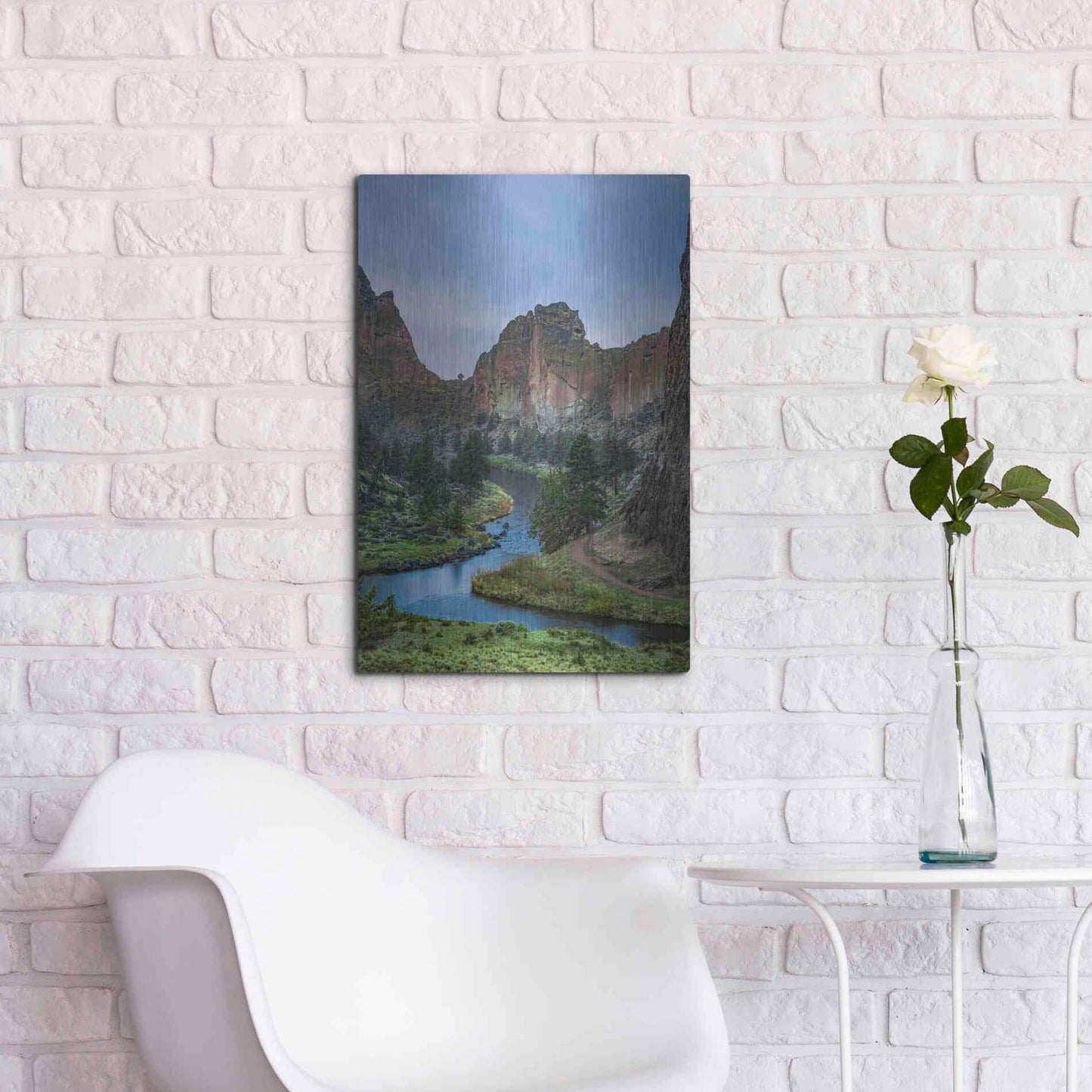 Luxe Metal Art  'Winding Through The Rocks'  by Don Schwartz, Metal Wall Art,16x24