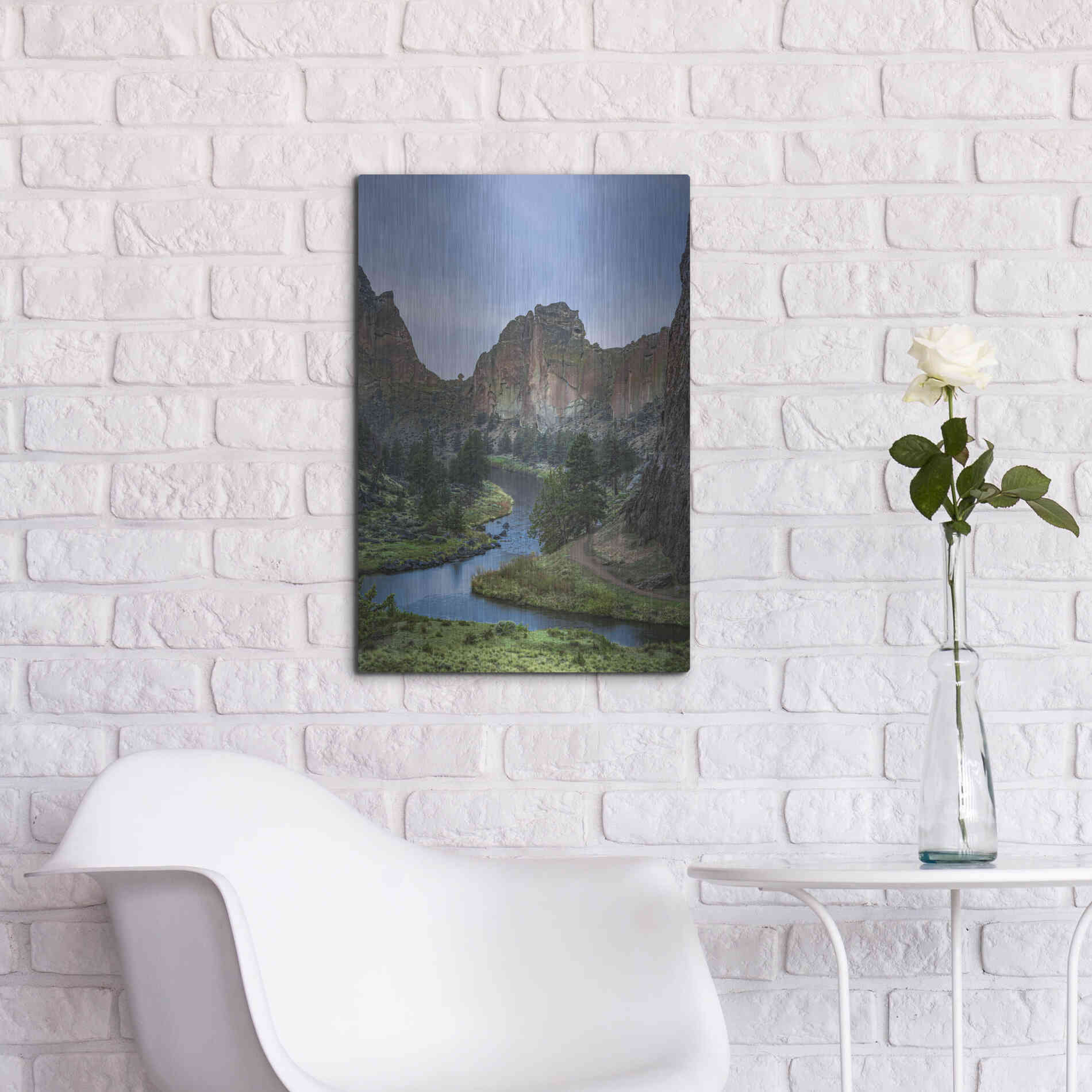 Luxe Metal Art  'Winding Through The Rocks'  by Don Schwartz, Metal Wall Art,16x24