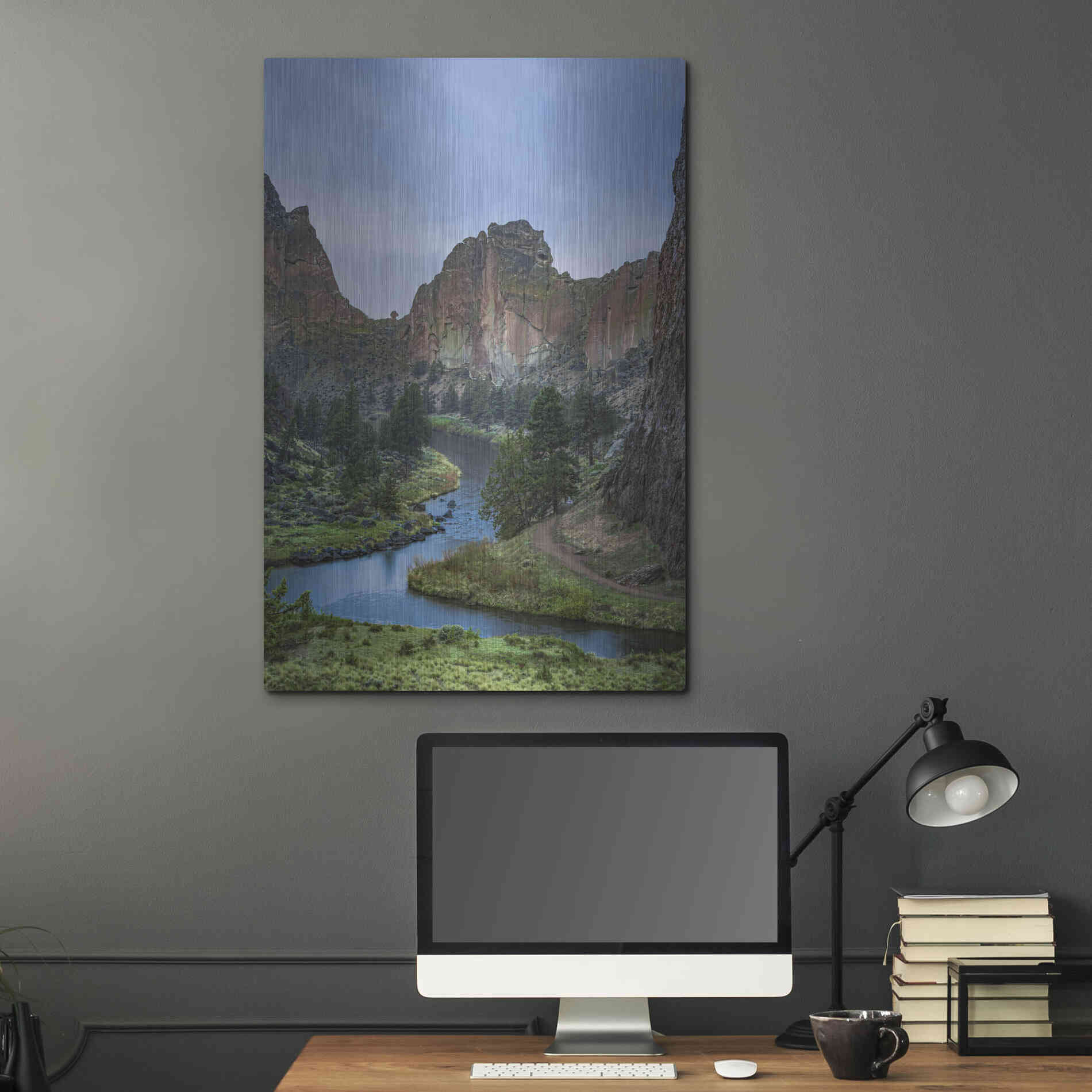 Luxe Metal Art  'Winding Through The Rocks'  by Don Schwartz, Metal Wall Art,24x36