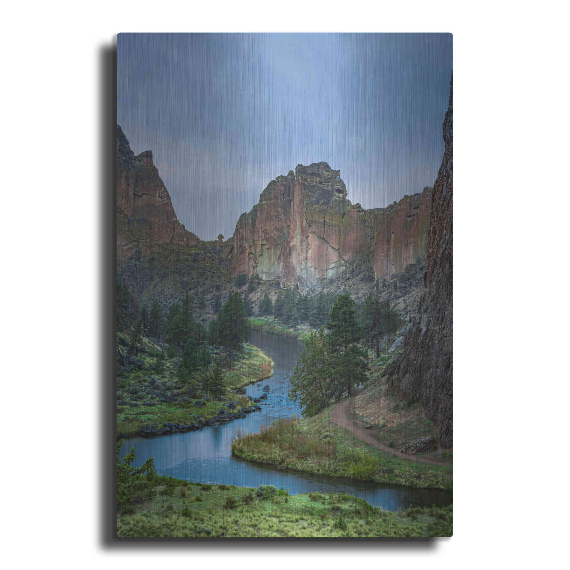 Luxe Metal Art  'Winding Through The Rocks'  by Don Schwartz, Metal Wall Art