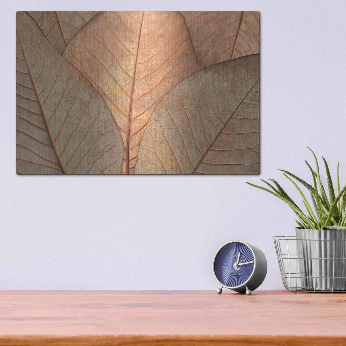 Luxe Metal Art  'Fallen Leaves'  by Don Schwartz, Metal Wall Art,16x12