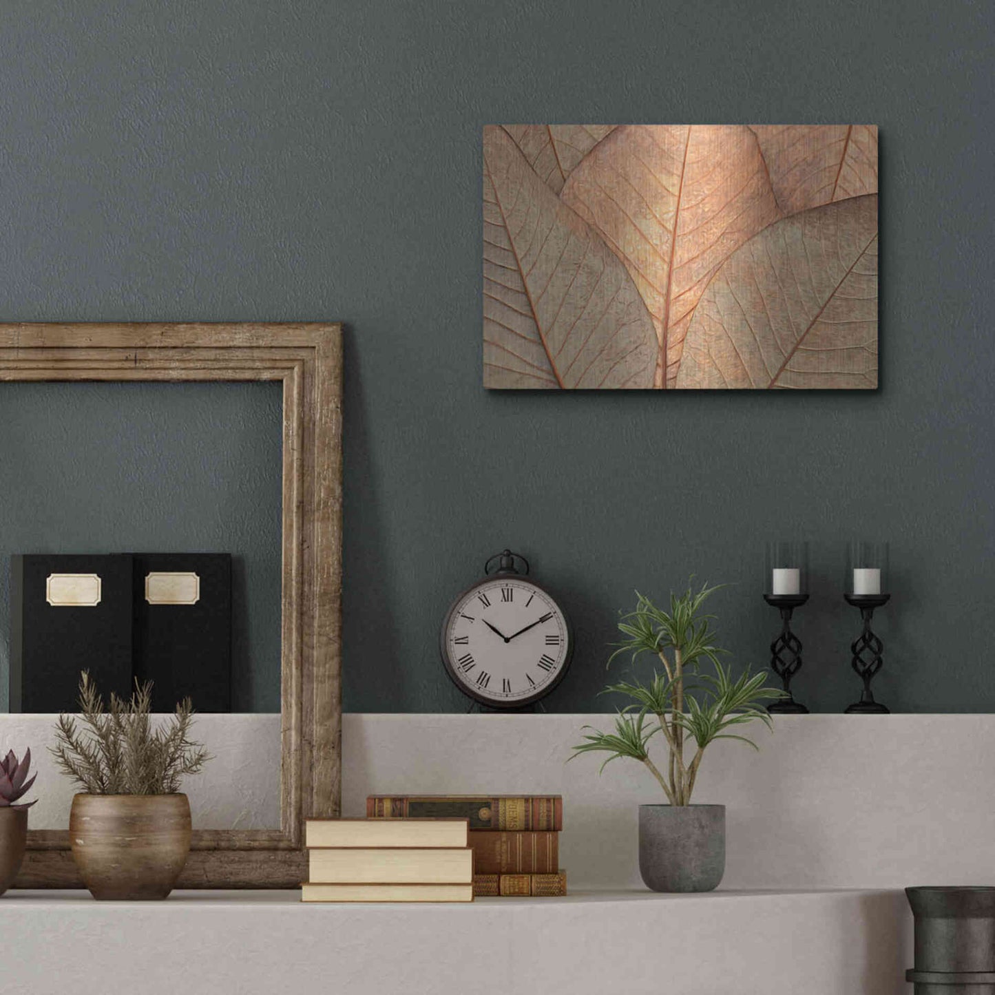 Luxe Metal Art  'Fallen Leaves'  by Don Schwartz, Metal Wall Art,16x12