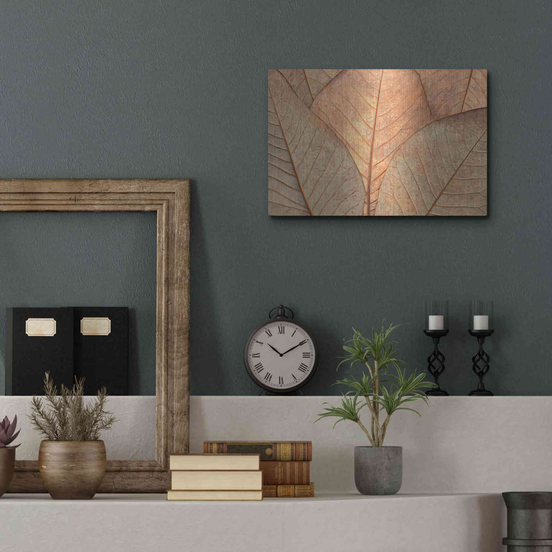 Luxe Metal Art  'Fallen Leaves'  by Don Schwartz, Metal Wall Art,16x12