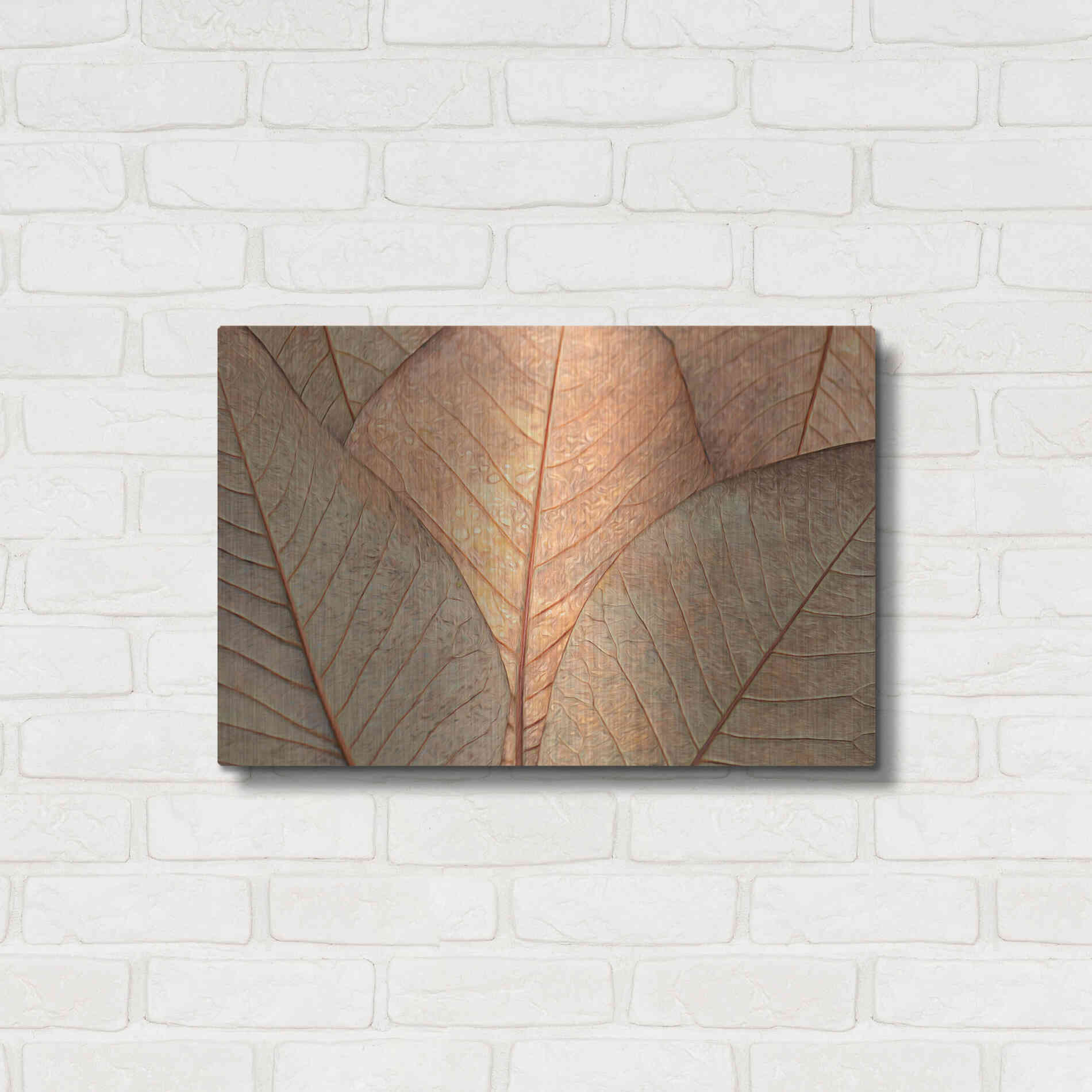 Luxe Metal Art  'Fallen Leaves'  by Don Schwartz, Metal Wall Art,24x16