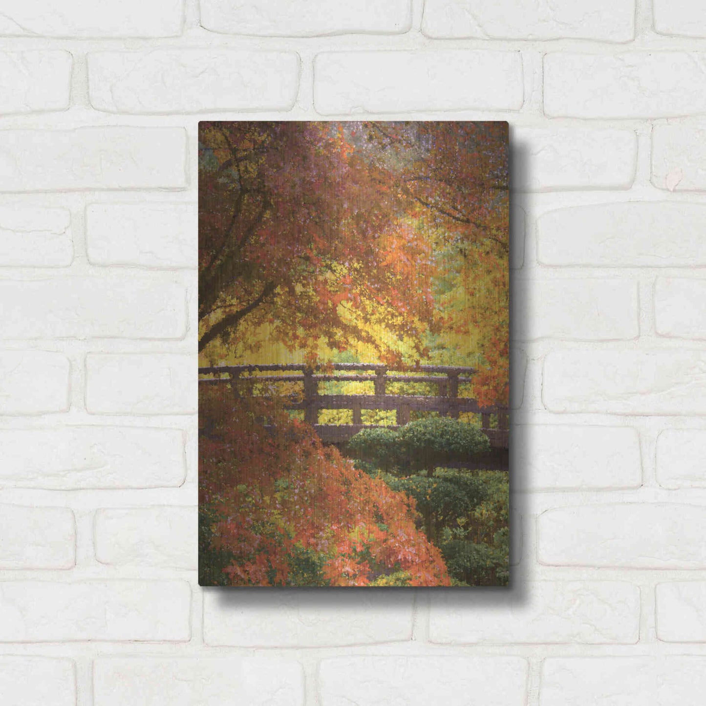 Luxe Metal Art  'Garden Bridge'  by Don Schwartz, Metal Wall Art,12x16