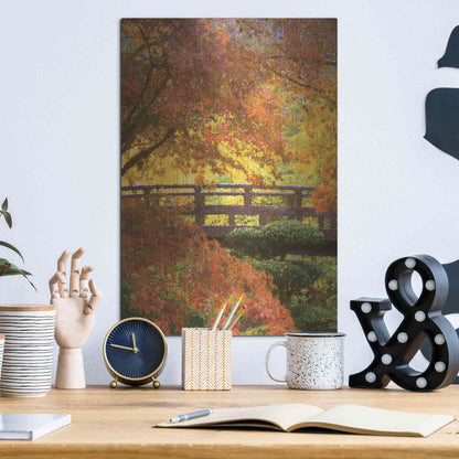 Luxe Metal Art  'Garden Bridge'  by Don Schwartz, Metal Wall Art,12x16