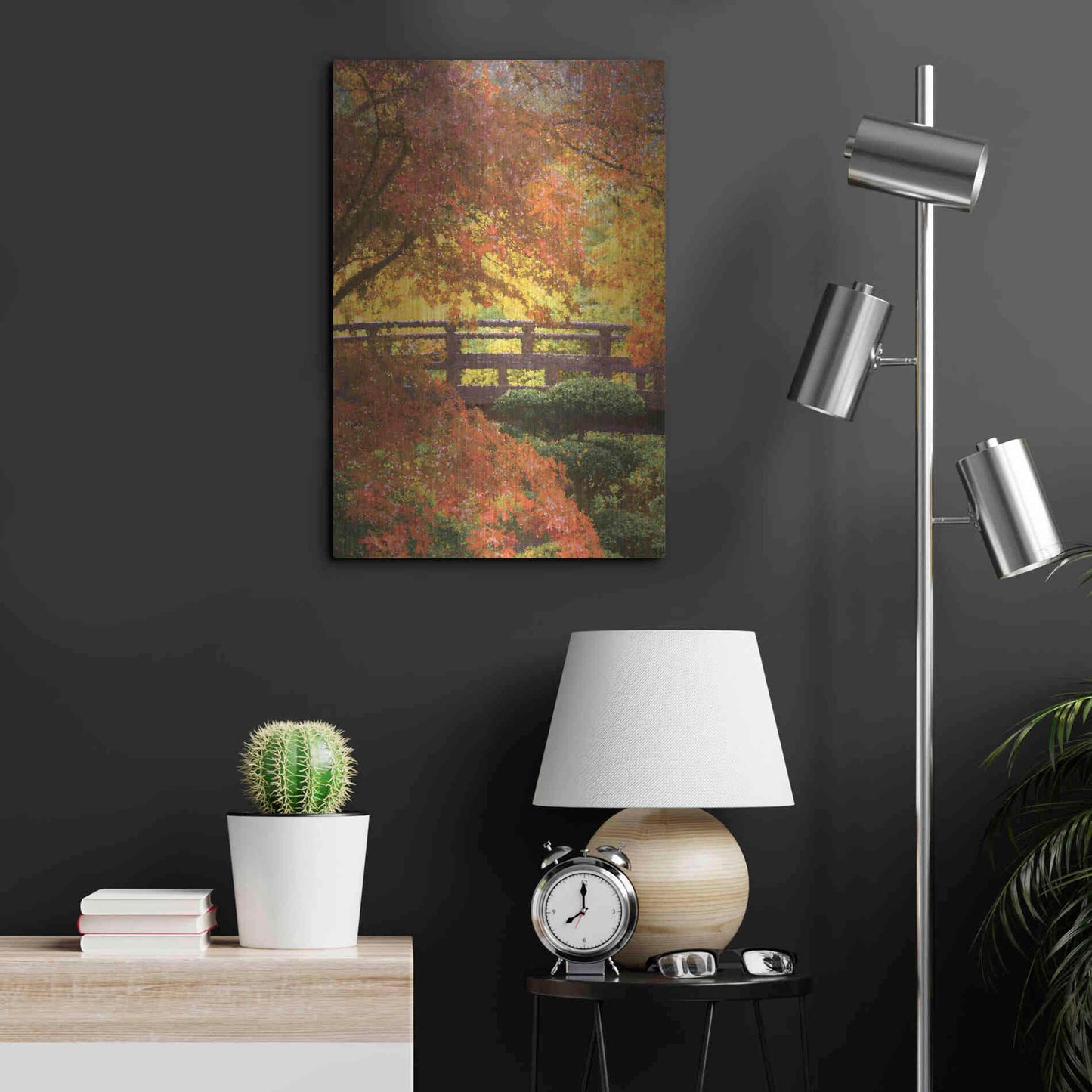 Luxe Metal Art  'Garden Bridge'  by Don Schwartz, Metal Wall Art,16x24