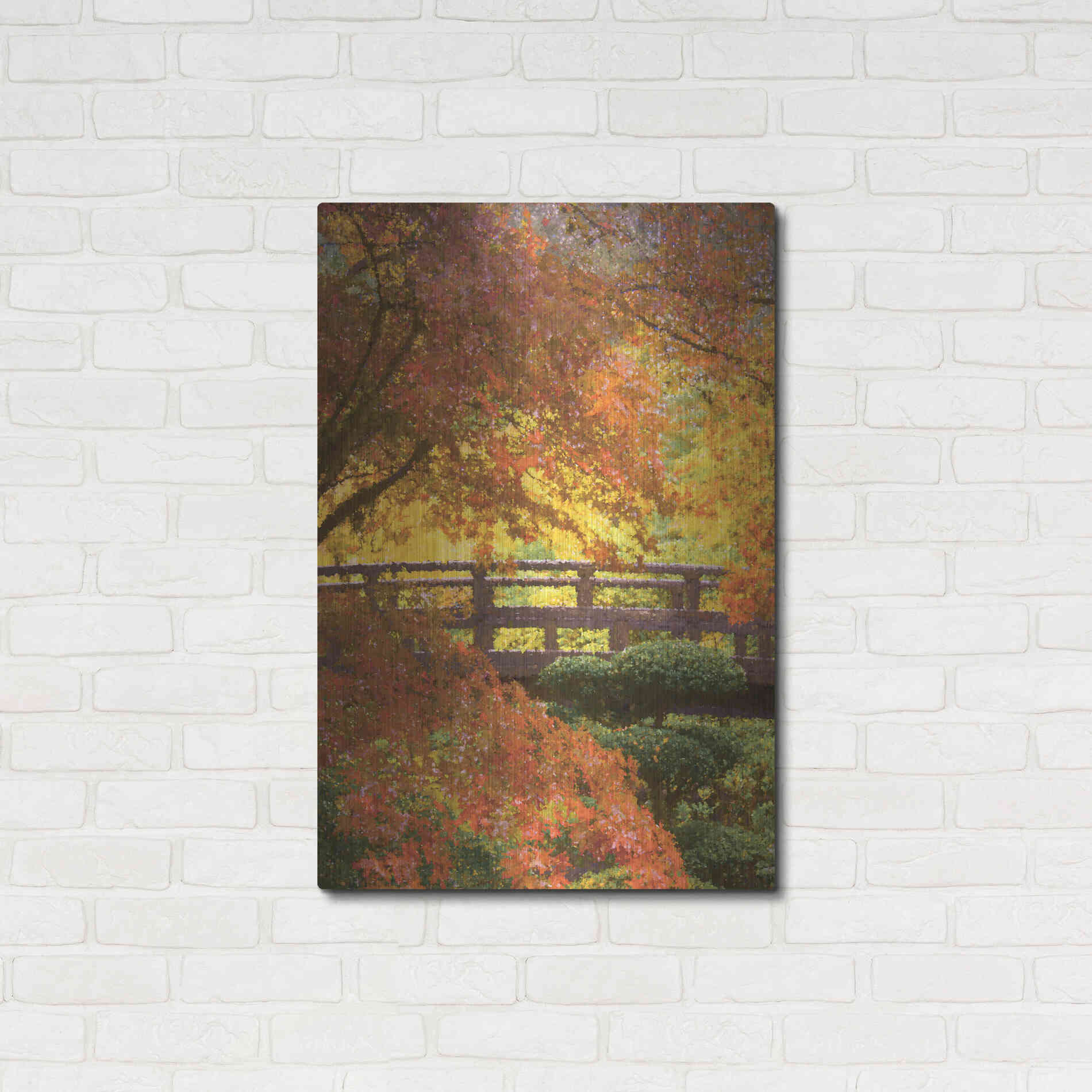 Luxe Metal Art  'Garden Bridge'  by Don Schwartz, Metal Wall Art,24x36