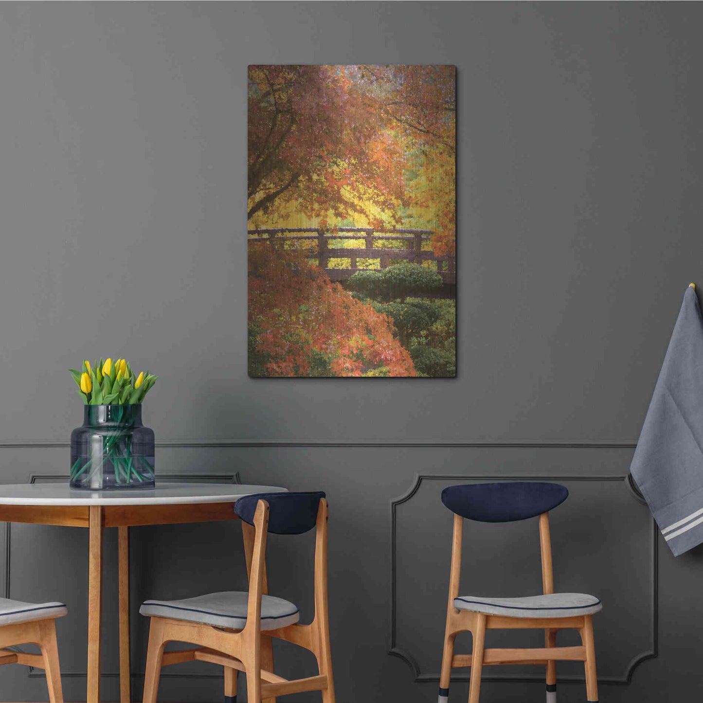 Luxe Metal Art  'Garden Bridge'  by Don Schwartz, Metal Wall Art,24x36