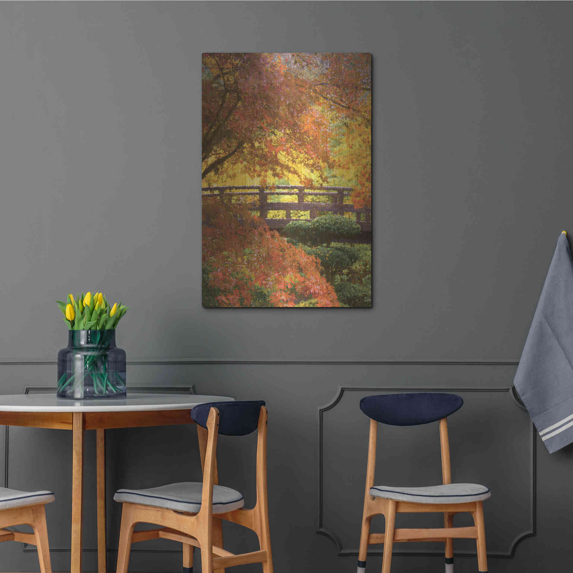 Luxe Metal Art  'Garden Bridge'  by Don Schwartz, Metal Wall Art,24x36