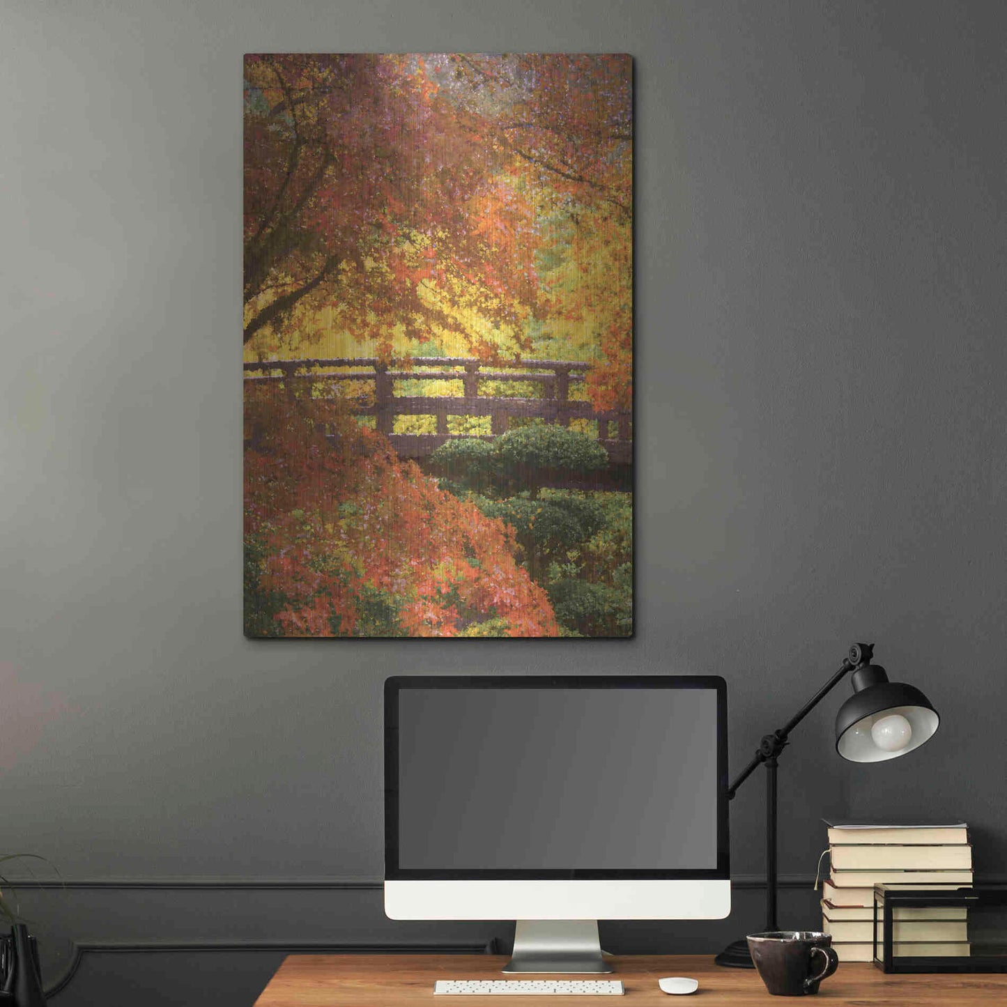 Luxe Metal Art  'Garden Bridge'  by Don Schwartz, Metal Wall Art,24x36