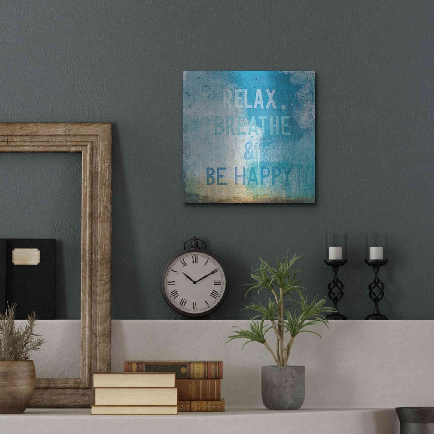 Luxe Metal Art 'Beachscape Abstract I' by Michael Mullan, Metal Wall Art,12x12