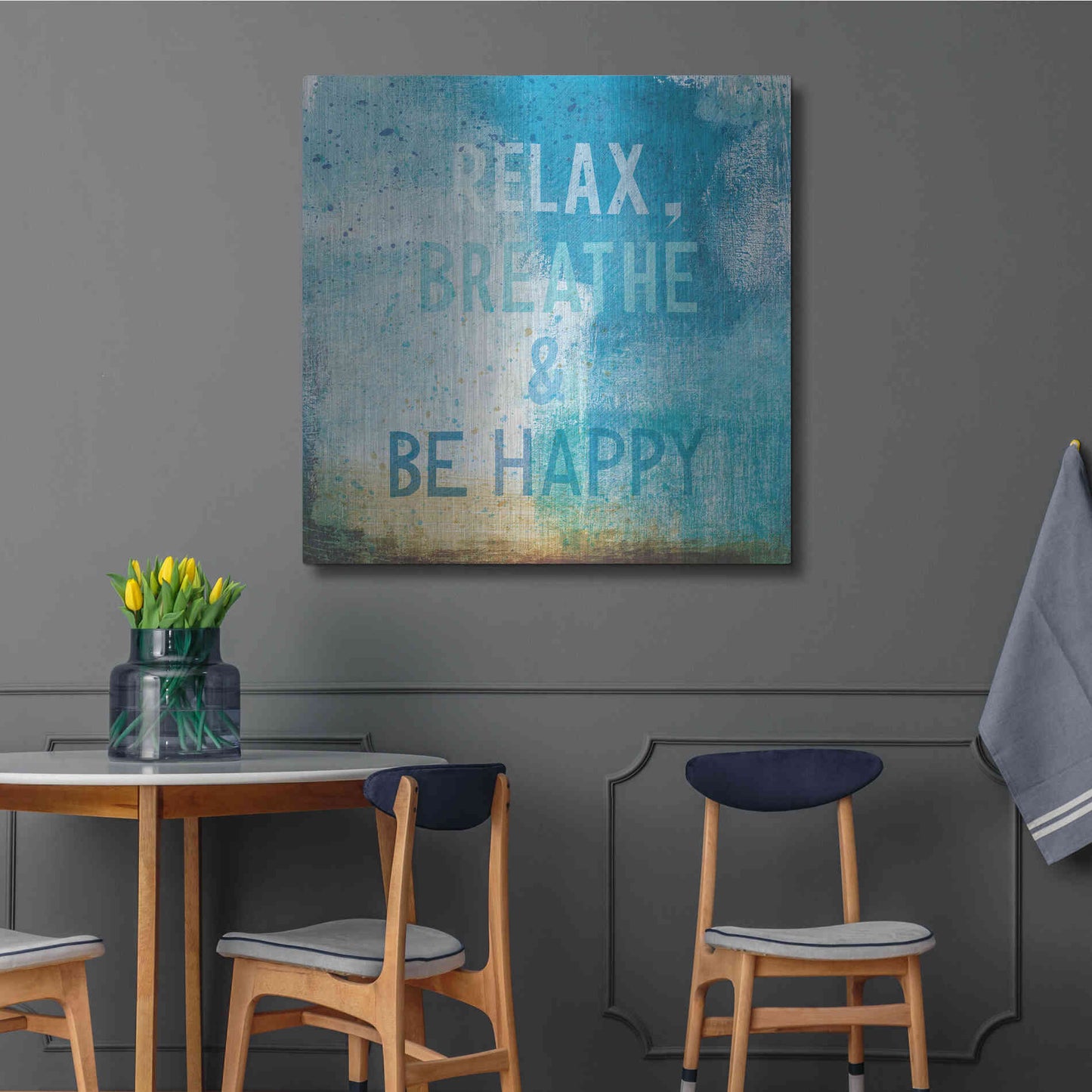 Luxe Metal Art 'Beachscape Abstract I' by Michael Mullan, Metal Wall Art,36x36