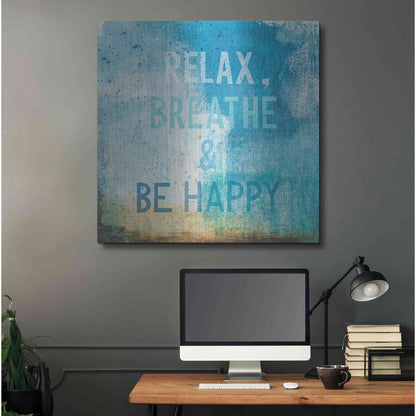 Luxe Metal Art 'Beachscape Abstract I' by Michael Mullan, Metal Wall Art,36x36