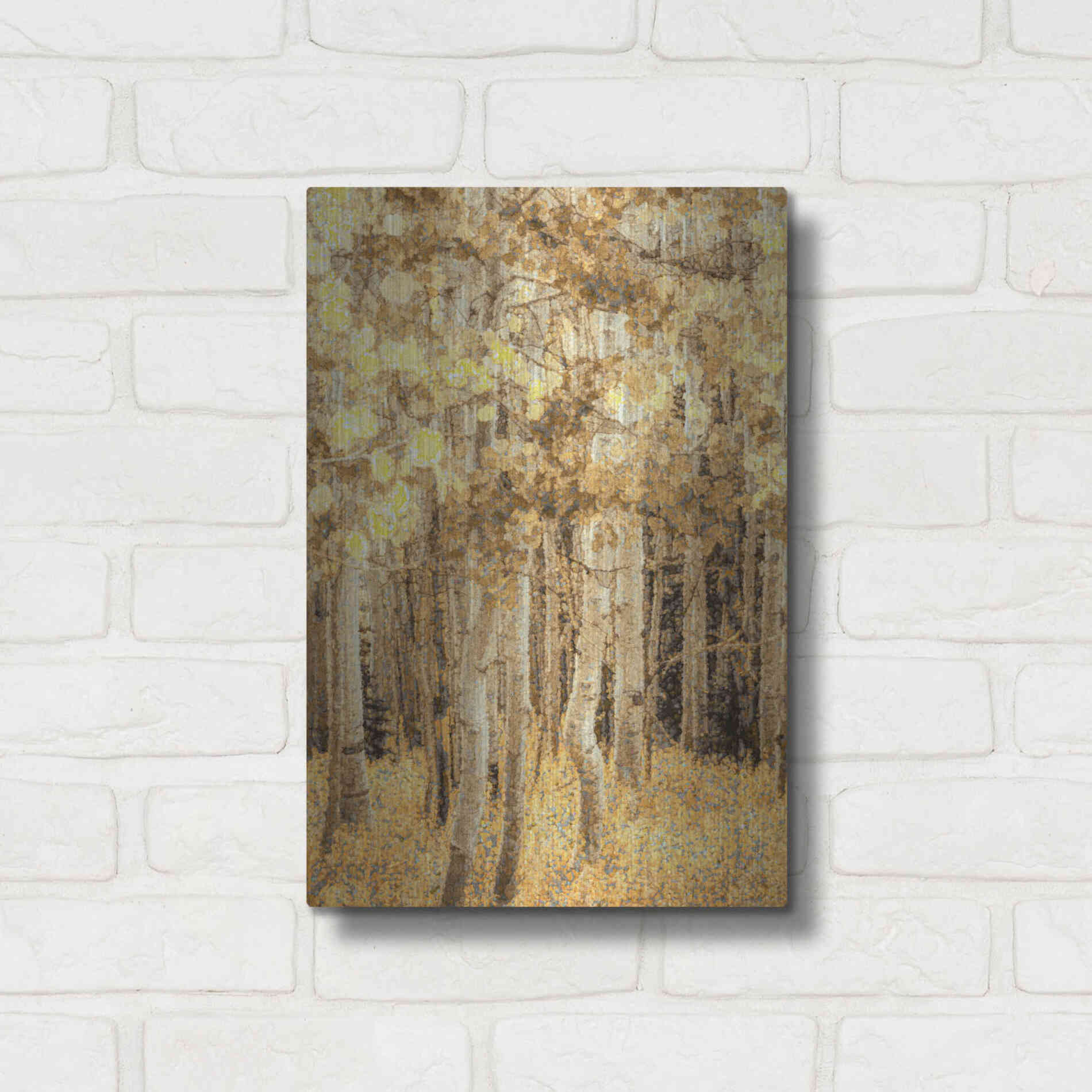 Luxe Metal Art  'Aspens In Late Autumn'  by Don Schwartz, Metal Wall Art,12x16