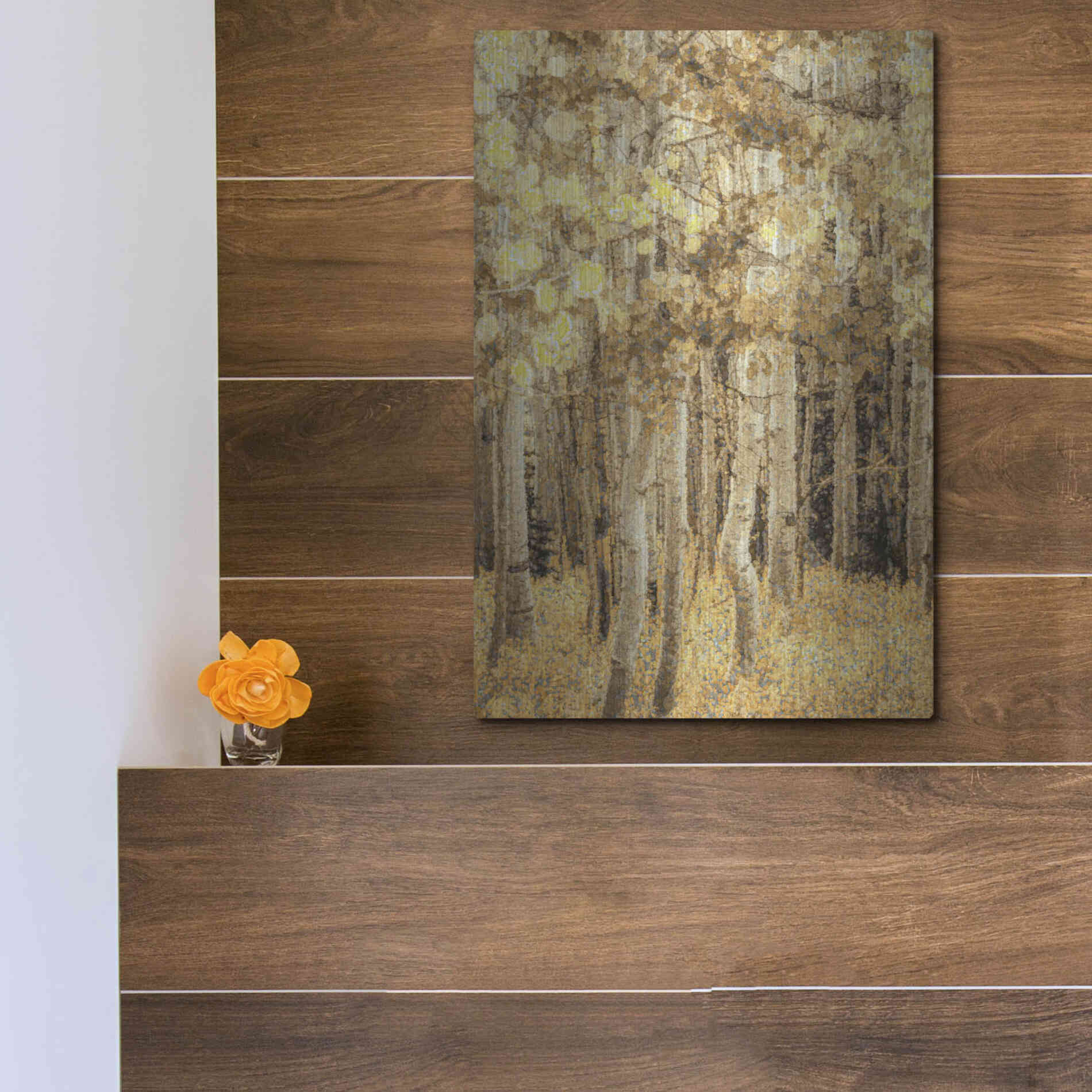 Luxe Metal Art  'Aspens In Late Autumn'  by Don Schwartz, Metal Wall Art,12x16