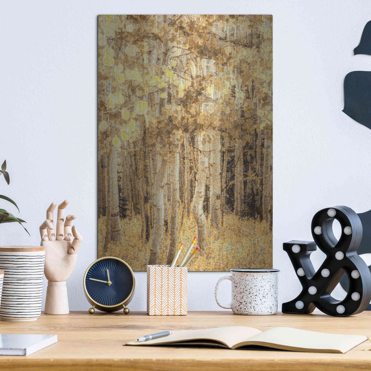 Luxe Metal Art  'Aspens In Late Autumn'  by Don Schwartz, Metal Wall Art,12x16