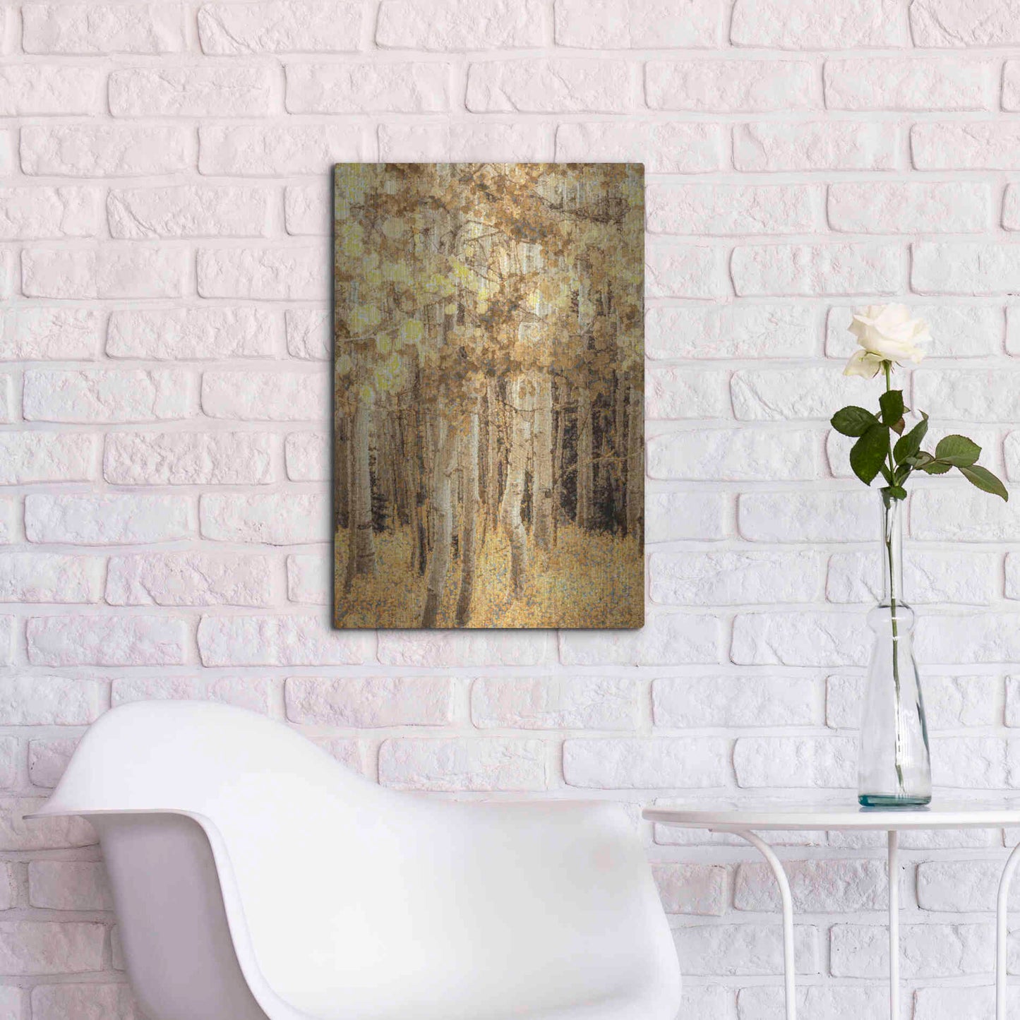 Luxe Metal Art  'Aspens In Late Autumn'  by Don Schwartz, Metal Wall Art,16x24