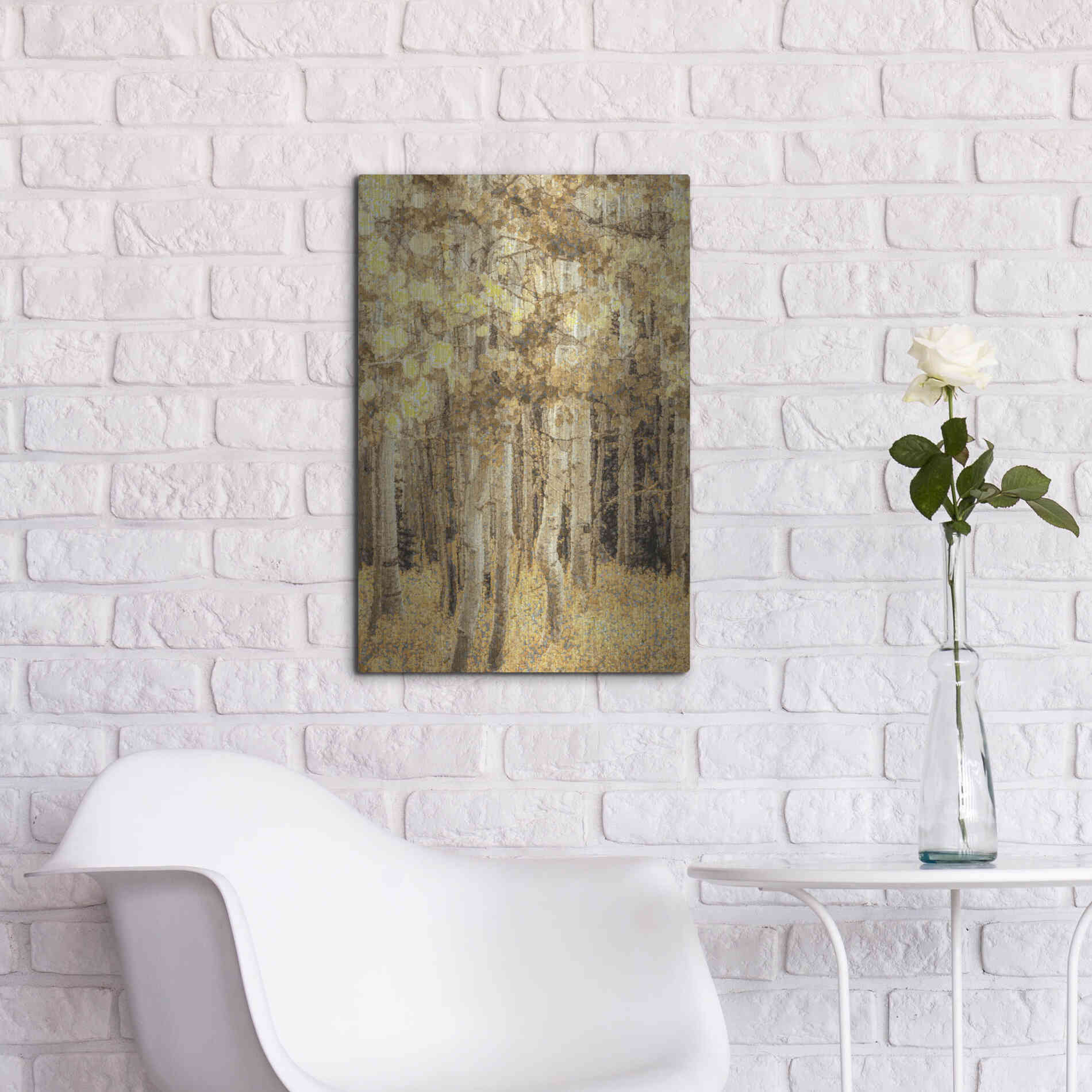 Luxe Metal Art  'Aspens In Late Autumn'  by Don Schwartz, Metal Wall Art,16x24