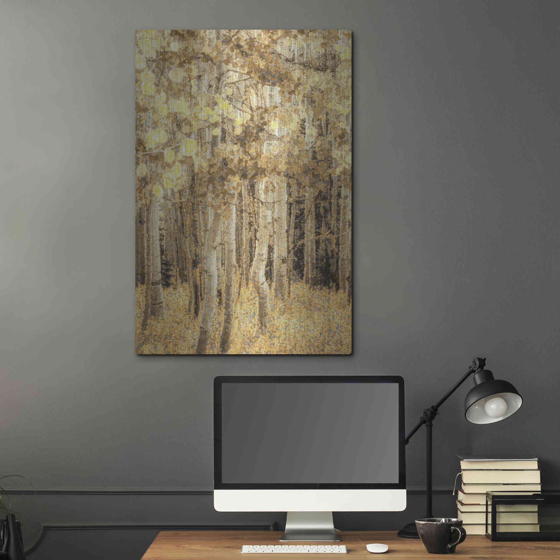 Luxe Metal Art  'Aspens In Late Autumn'  by Don Schwartz, Metal Wall Art,24x36
