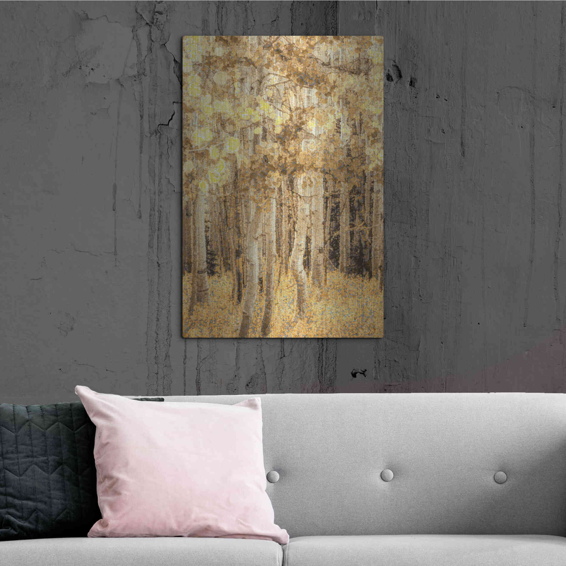 Luxe Metal Art  'Aspens In Late Autumn'  by Don Schwartz, Metal Wall Art,24x36