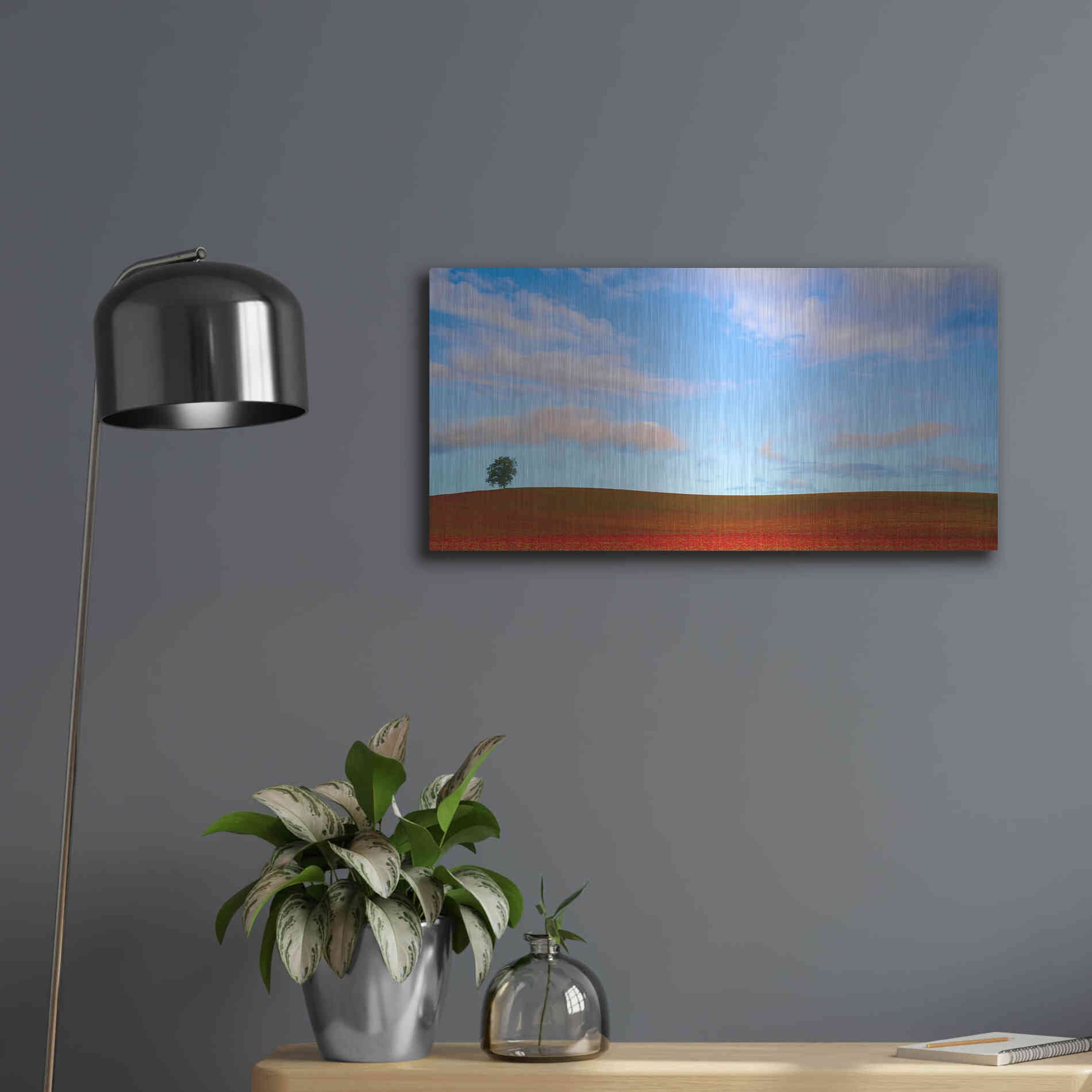 Luxe Metal Art  'Rolling Hills Of Clover'  by Don Schwartz, Metal Wall Art,24x12