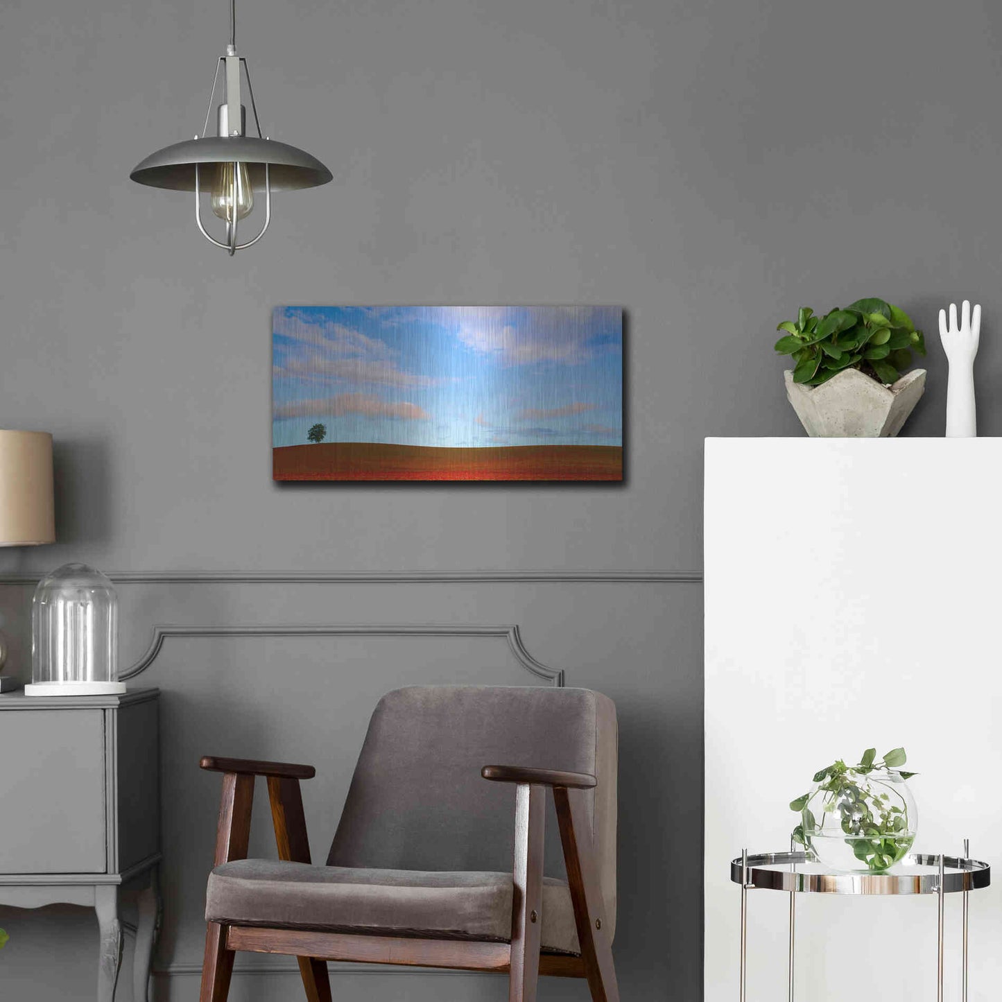 Luxe Metal Art  'Rolling Hills Of Clover'  by Don Schwartz, Metal Wall Art,24x12