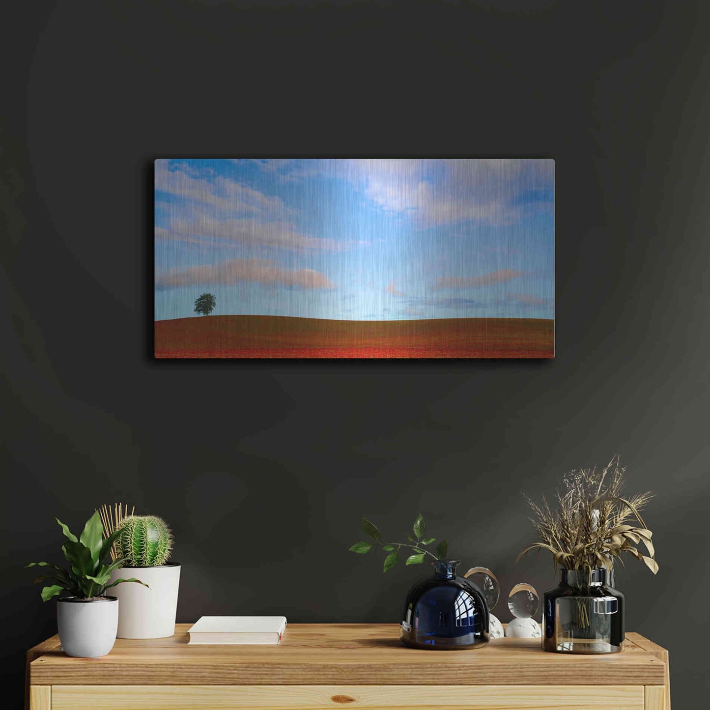 Luxe Metal Art  'Rolling Hills Of Clover'  by Don Schwartz, Metal Wall Art,24x12