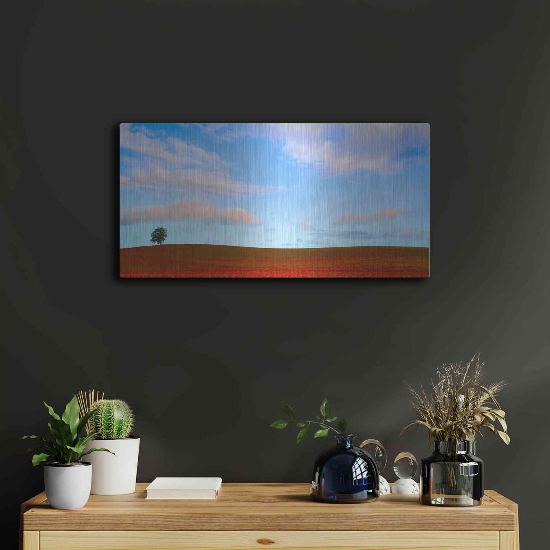 Luxe Metal Art  'Rolling Hills Of Clover'  by Don Schwartz, Metal Wall Art,24x12