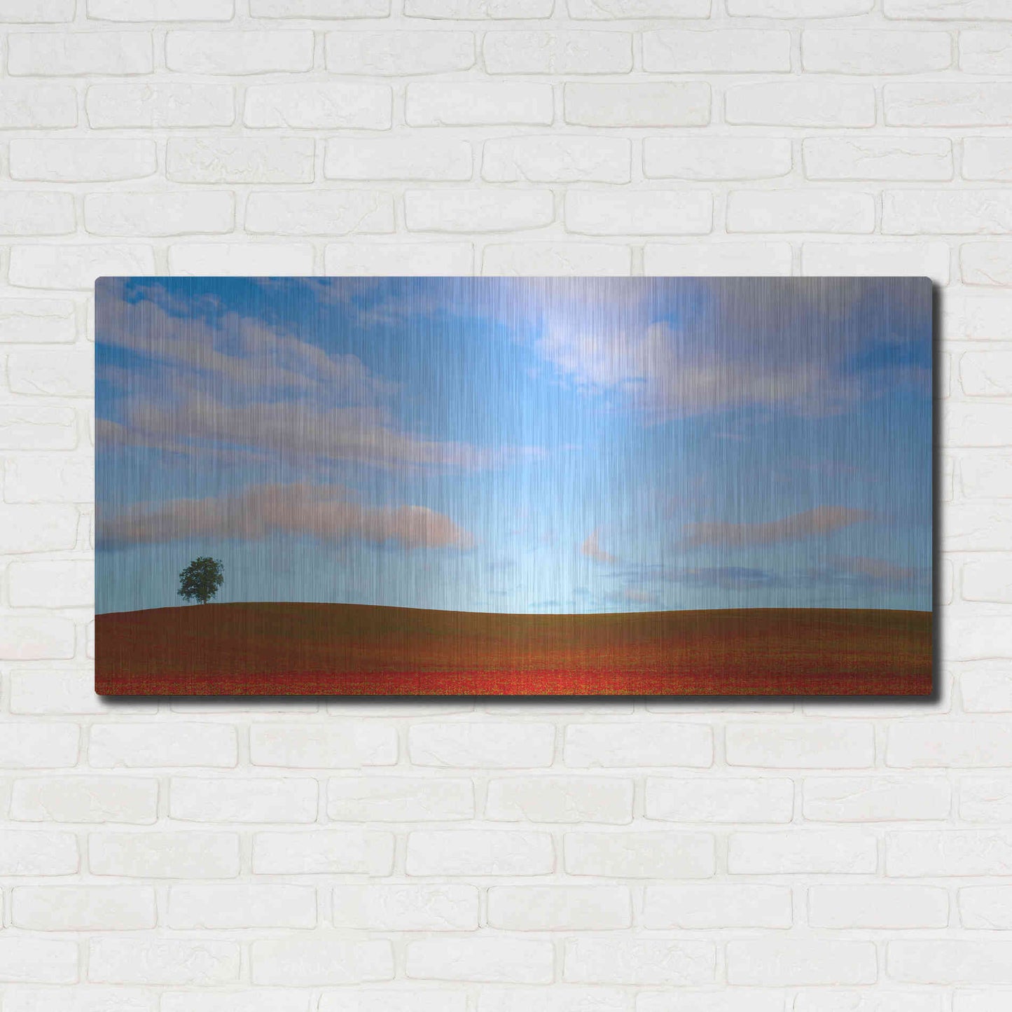 Luxe Metal Art  'Rolling Hills Of Clover'  by Don Schwartz, Metal Wall Art,48x24
