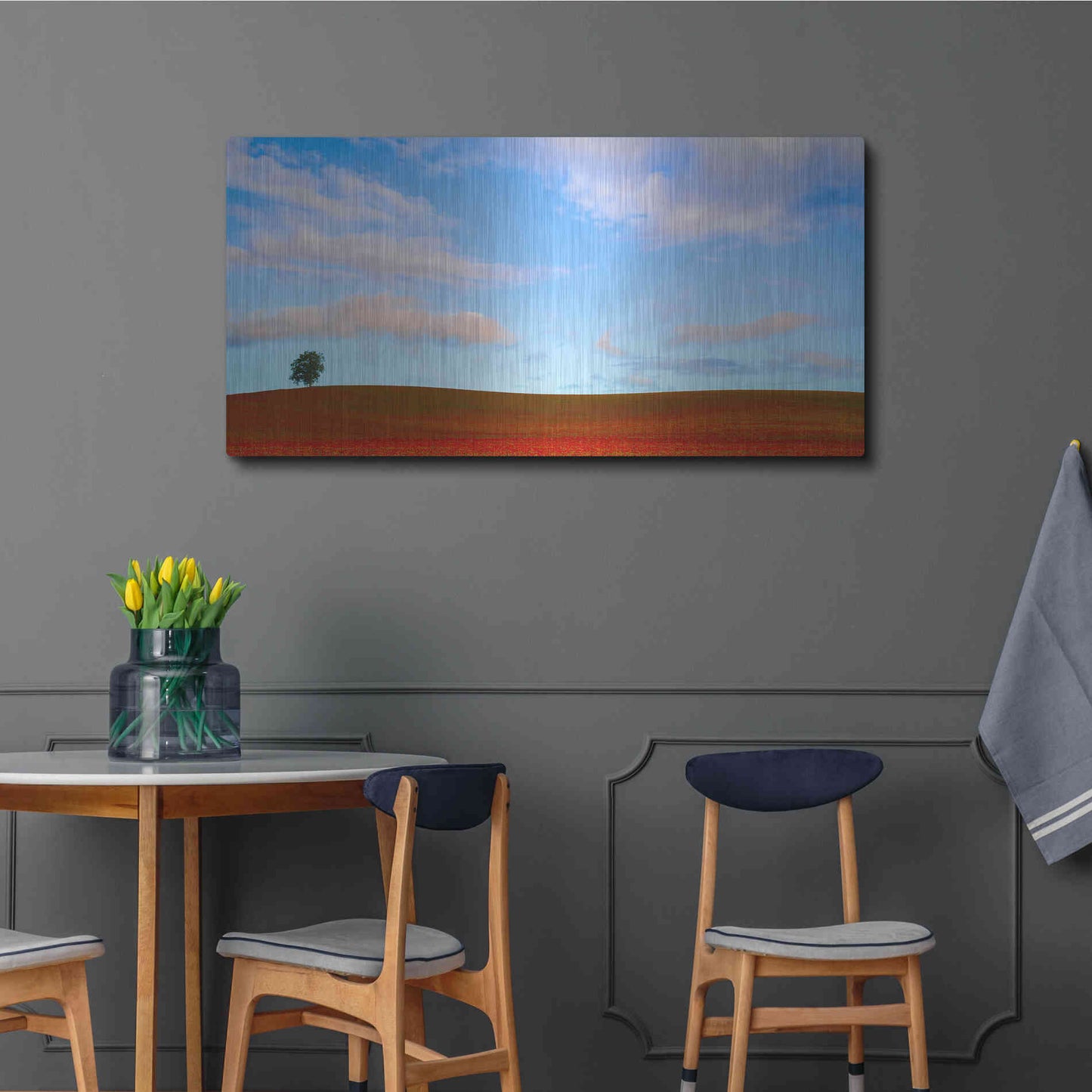 Luxe Metal Art  'Rolling Hills Of Clover'  by Don Schwartz, Metal Wall Art,48x24